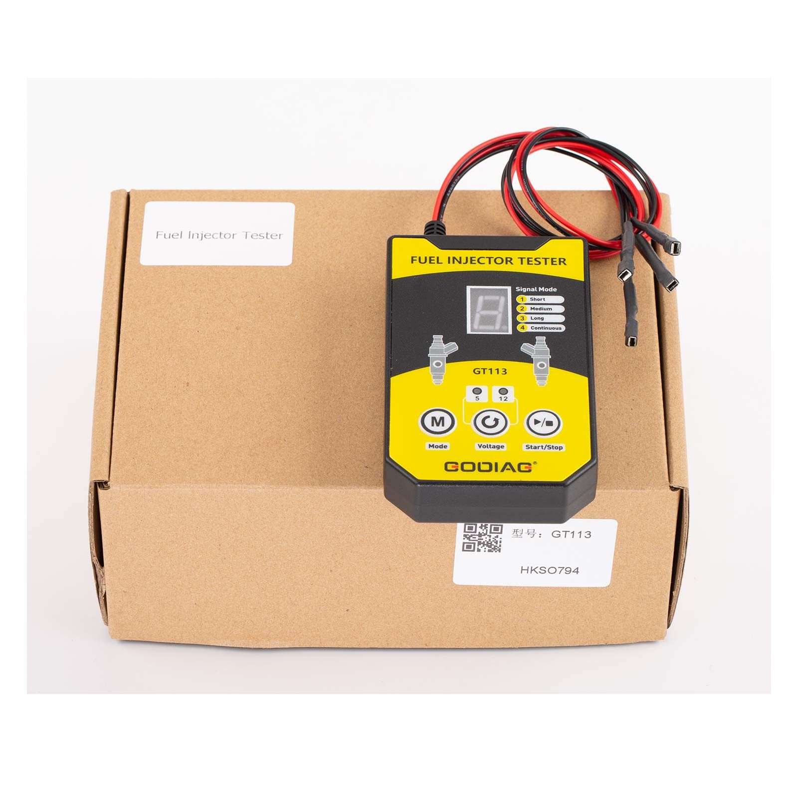 2025 GODIAG GT113 Universal Fuel Injector Tester & Cleaner Kit - 6 tailles d'adaptateur et 8 modes d'impulsion pour voitures, motocyclettes et véhicules légers