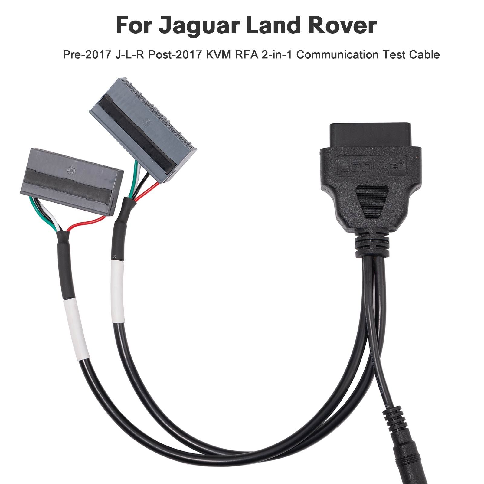 2025 GODIAG Jaguar Land Rover Pre-2017 J-L-R Post-2017 KVM RFA 2-en-1 Câble de test de communication