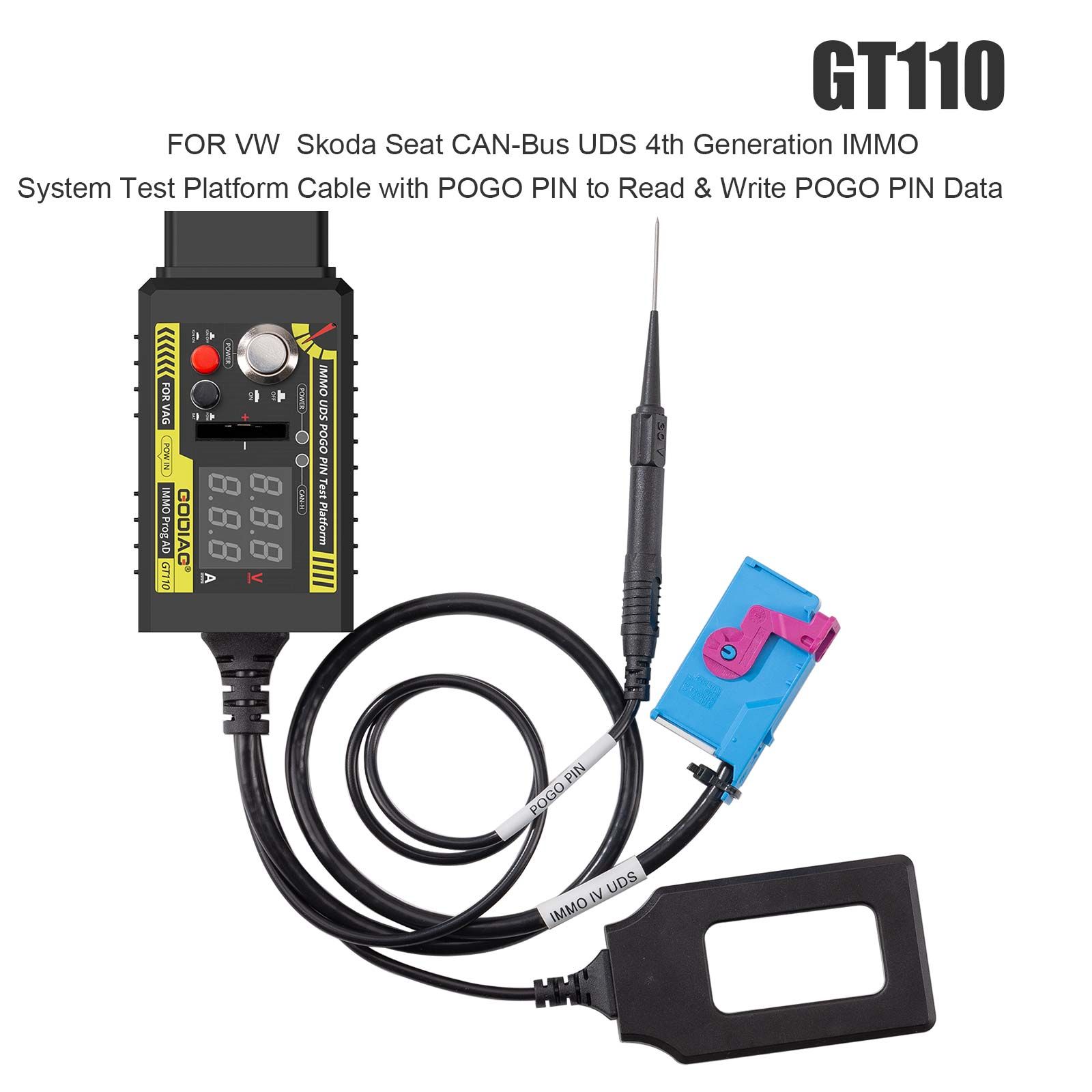 Plateforme d'essai GODIAG VAG GT110 plus GT111 CAN-Bus avec Pogo Pin pour tableau de bord VAG de 3e, 3,5e et 4e génération IMMO Key Matching