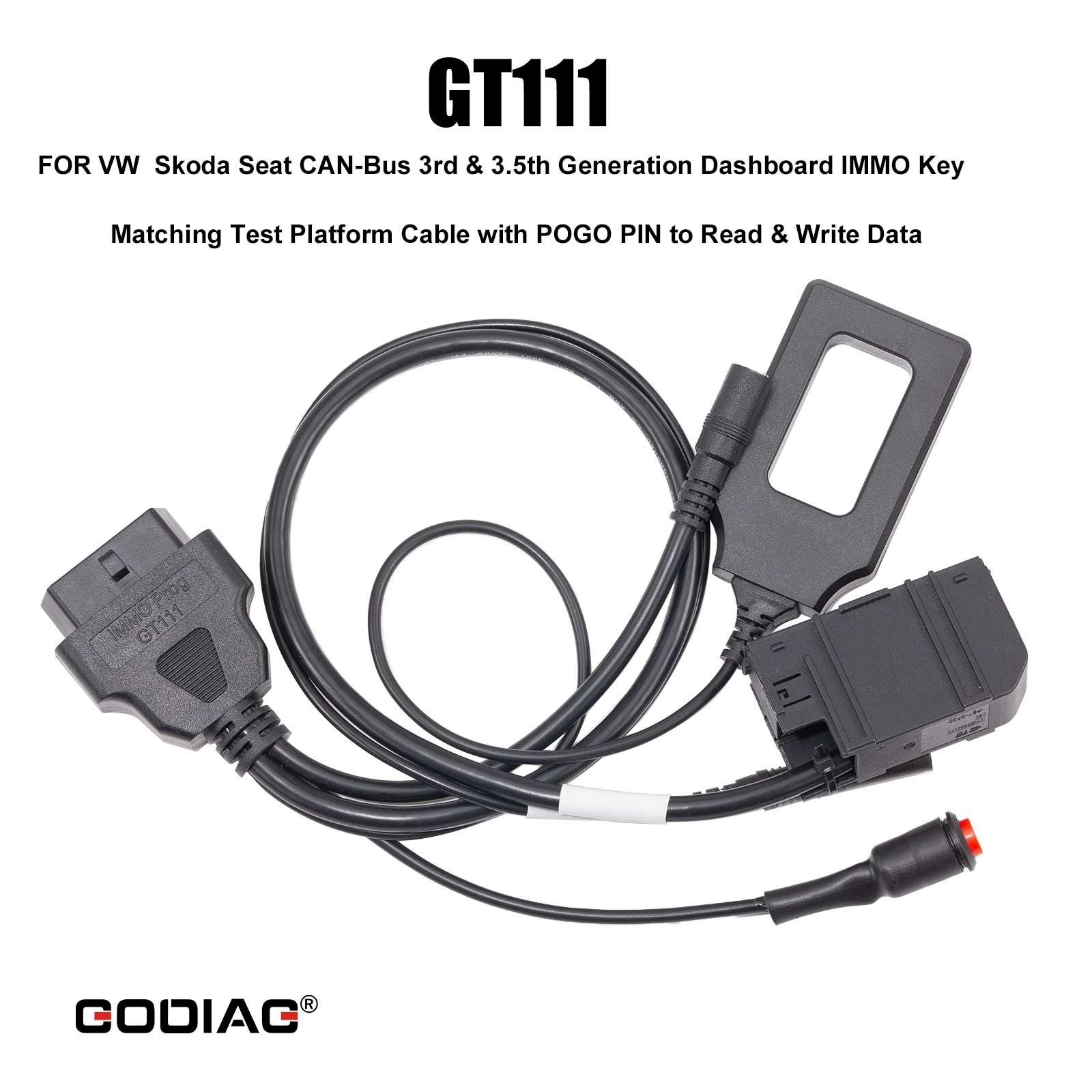 Plateforme d'essai GODIAG VAG GT110 plus GT111 CAN-Bus avec Pogo Pin pour tableau de bord VAG de 3e, 3,5e et 4e génération IMMO Key Matching