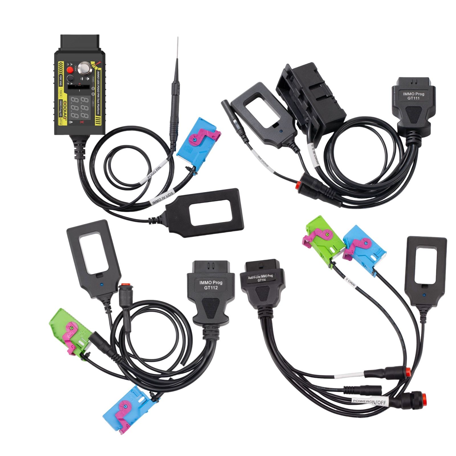 Plateformes d'essai GODIAG VAG Package complet GT110 GT111 GT112 GT114 pour tableau de bord VAG 2e/3e/3.5e/4e génération IMMO Key Matching
