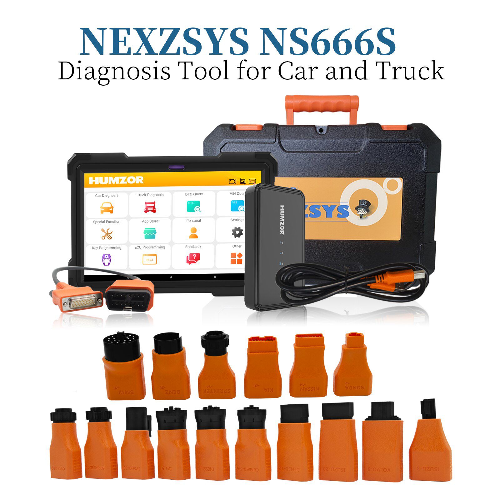 Humzor ns666s OBD2 scanner Bluetooth système complet ABS airbag DPF immo Oil Reset Automotive Diagnostic tool