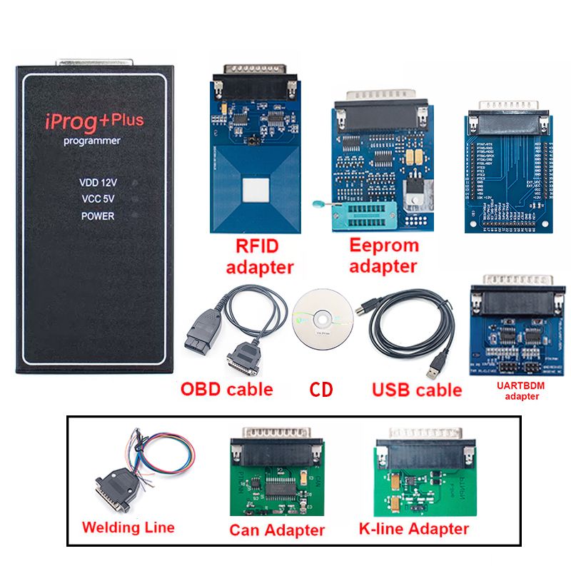 2022 iprog pro v87 full iprog + plus 777 with 6 adaptateurs 3in1 immo / Mile / Airbag Reset EEPROM OBD2 Automatic Key Programming Tool