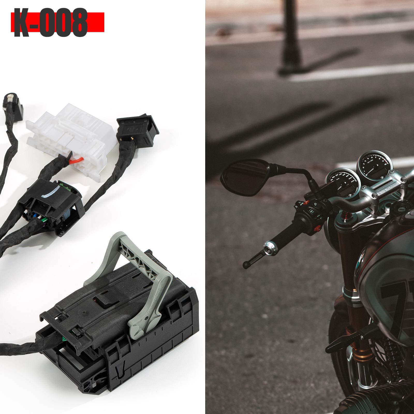 OEM K-008 clé 8A/4D correspondant câble d'adaptateur pour BMW moto allumage/câble de programmation pour toutes les clés perdues correspondance
