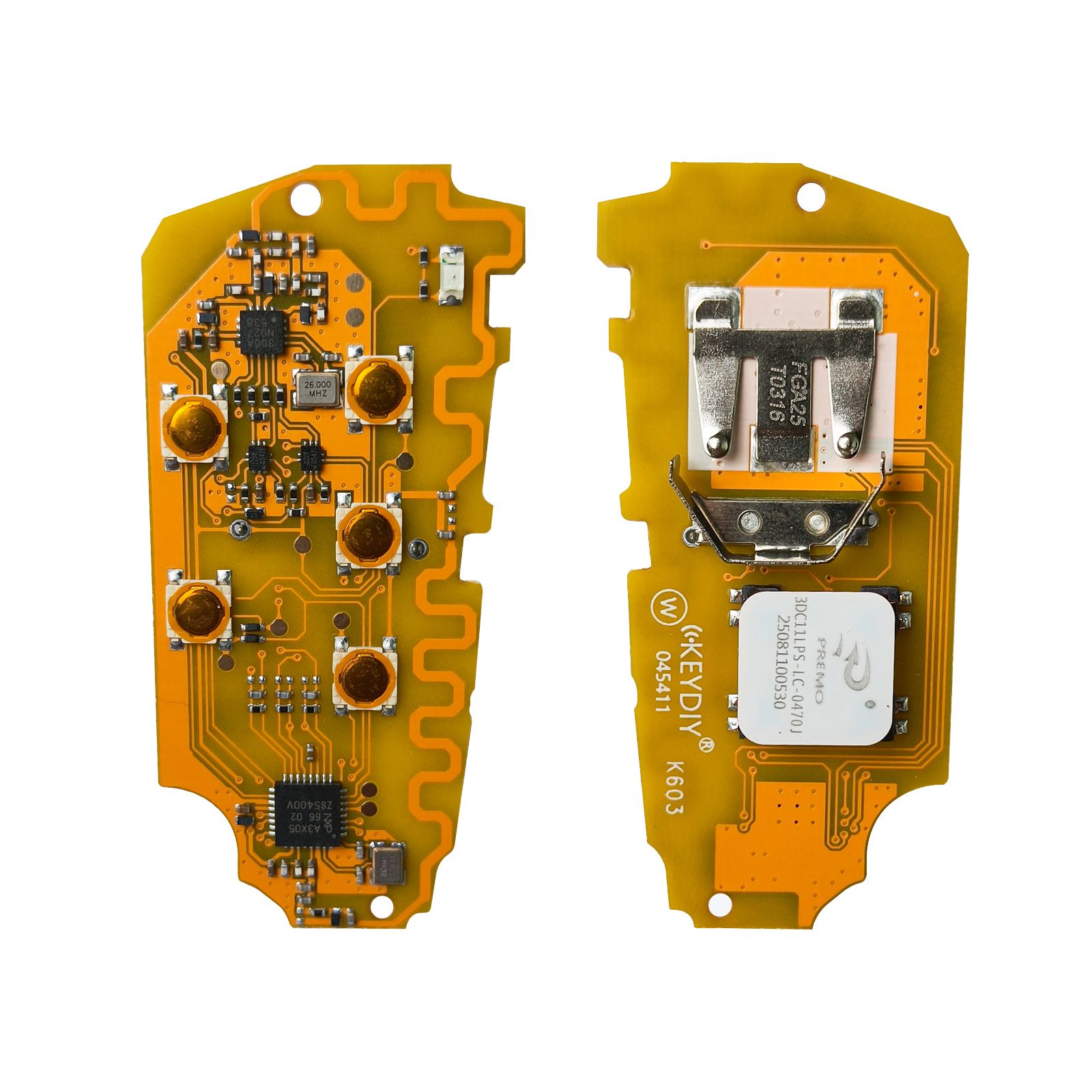 Carte PCB KEYDIY FGB25-5 2026 avec coque à 3 boutons et 5 boutons – Compatible VW, Audi, Porsche, BMW génération 5C/5D