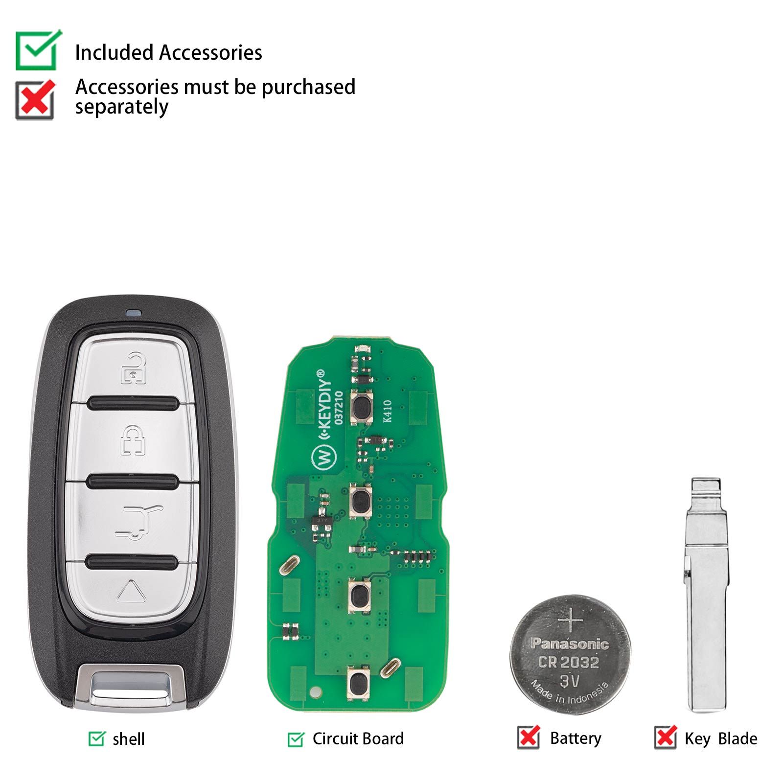 Clé à distance intelligente universelle KEYDIY KD TB27-4 à 4 boutons pour Chrysler – Lot de 5 pièces