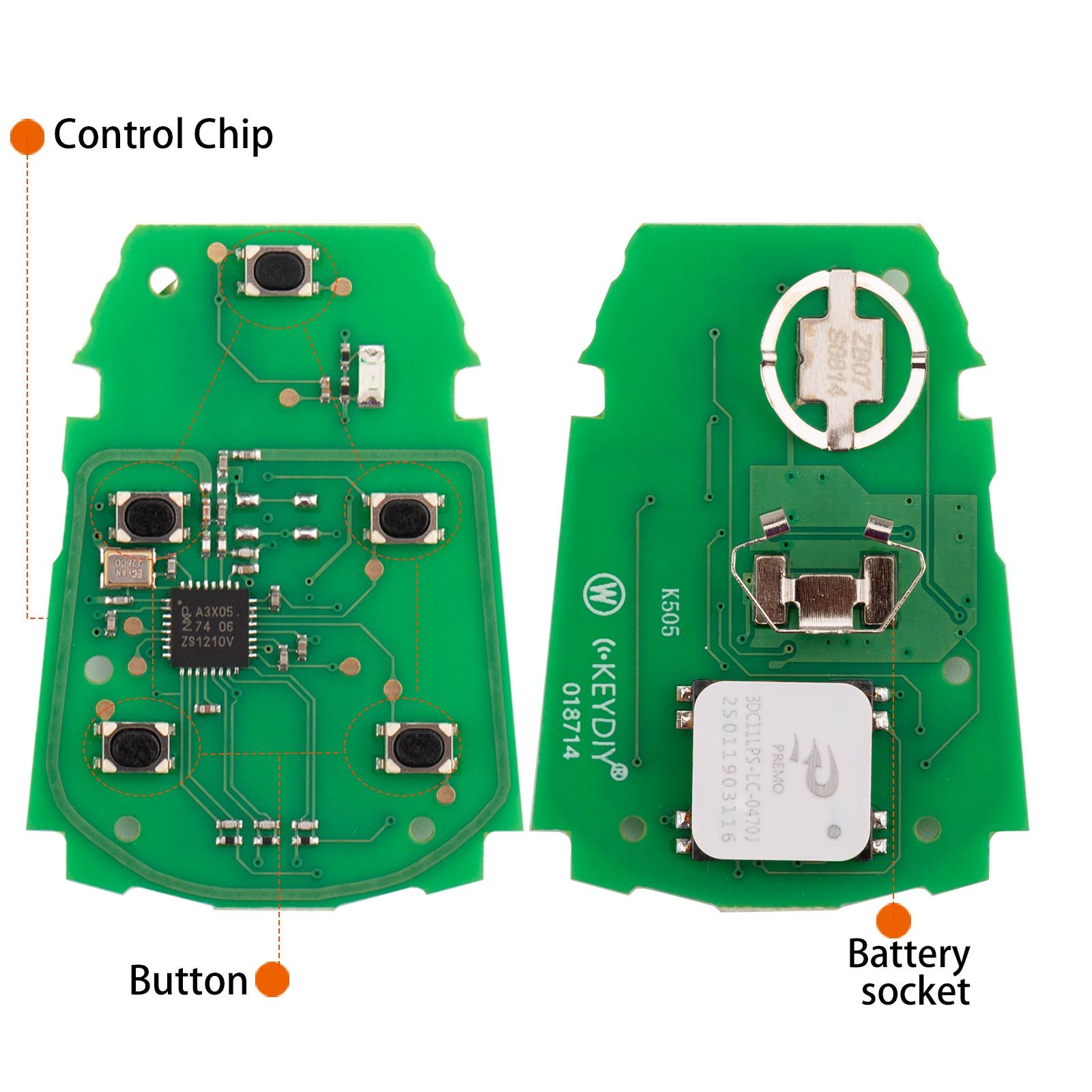 KEYDIY KD ZB07-5 clé à distance intelligente universelle 5 boutons 5pcs / lot
