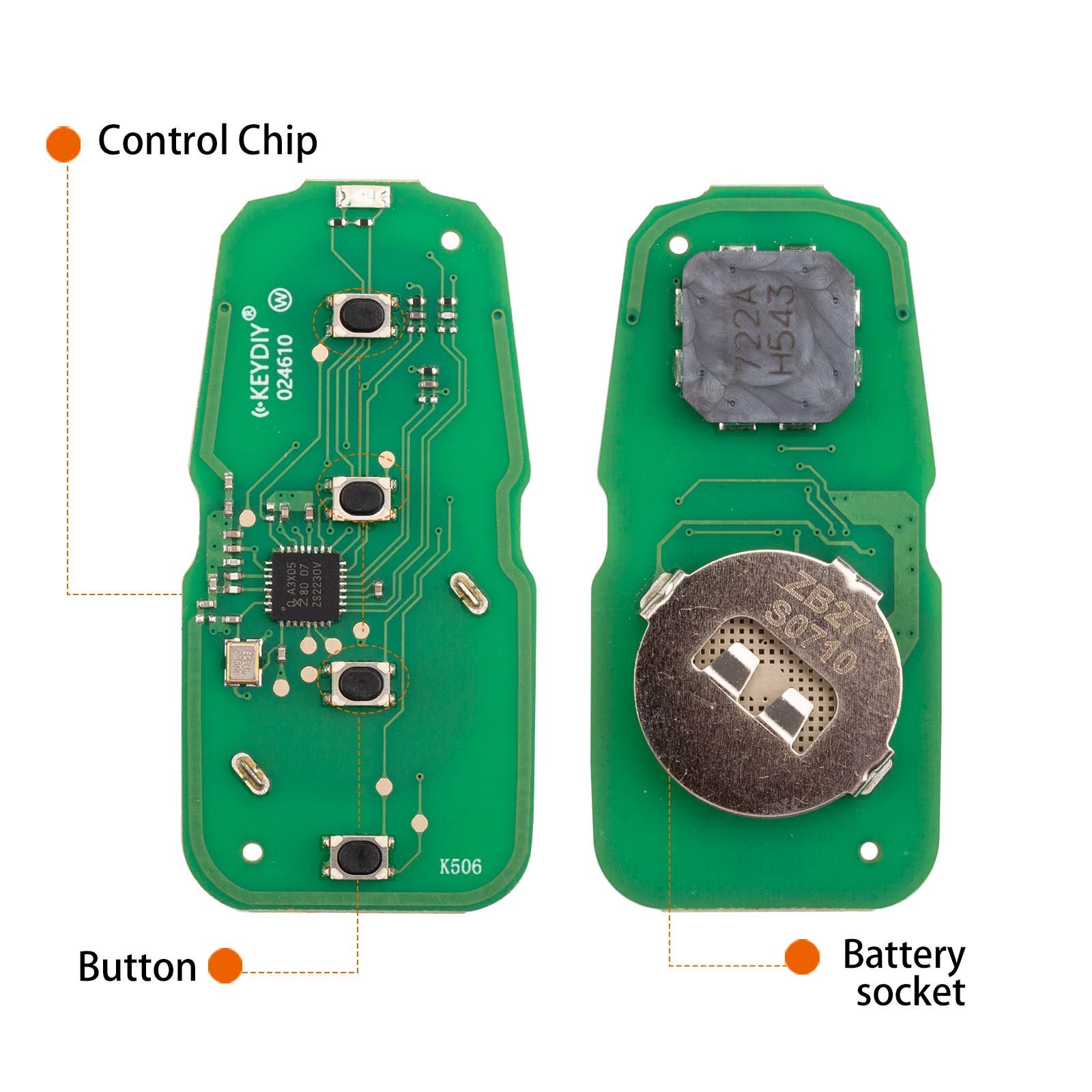 Clé à distance intelligente universelle KEYDIY KD ZB27-4, 4 boutons pour Chrysler – Lot de 5 pièces
