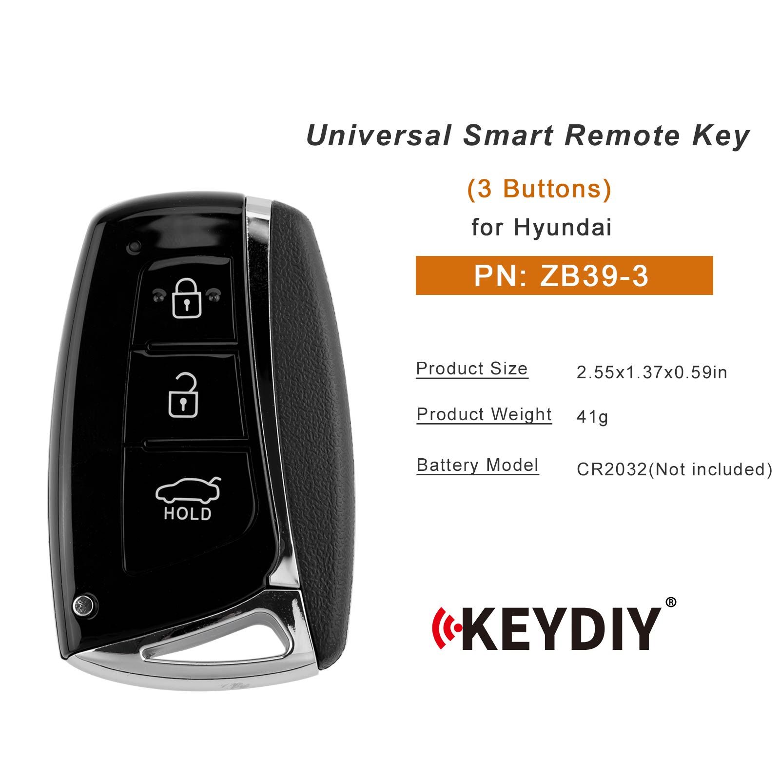 KEYDIY KD ZB39-3 clé à distance intelligente universelle 3 boutons pour Hyundai Type 5pcs / lot