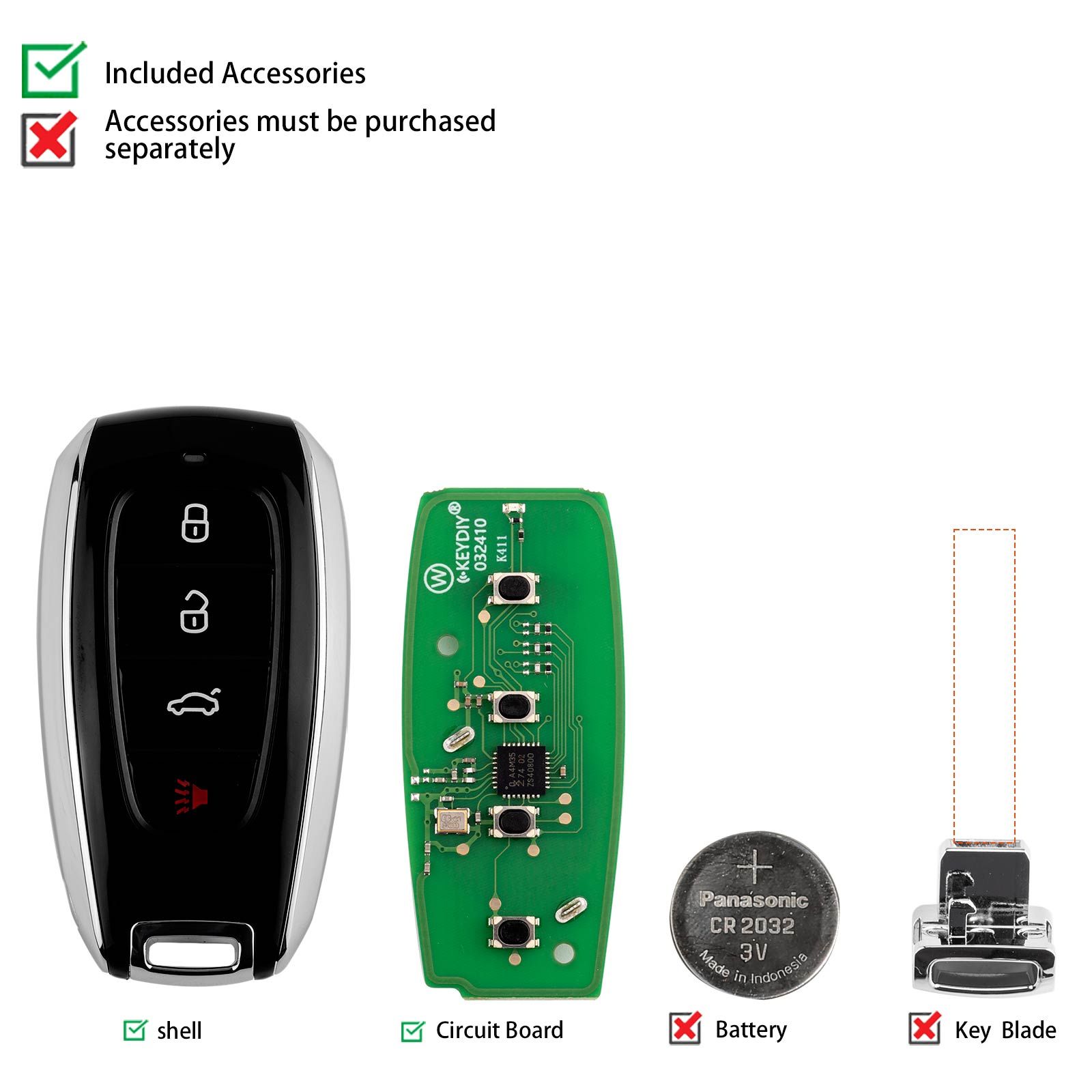KEYDIY KD ZB41-4 Universal Smart Remote Key 3 + 1 Boutons pour Subaru Type 5pcs / lot