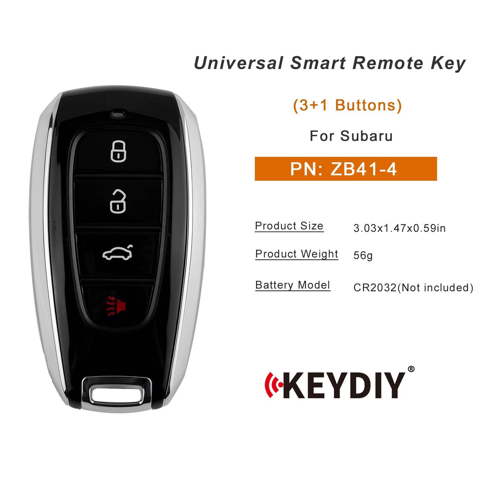 KEYDIY KD ZB41-4 Universal Smart Remote Key 3 + 1 Boutons pour Subaru Type 5pcs / lot