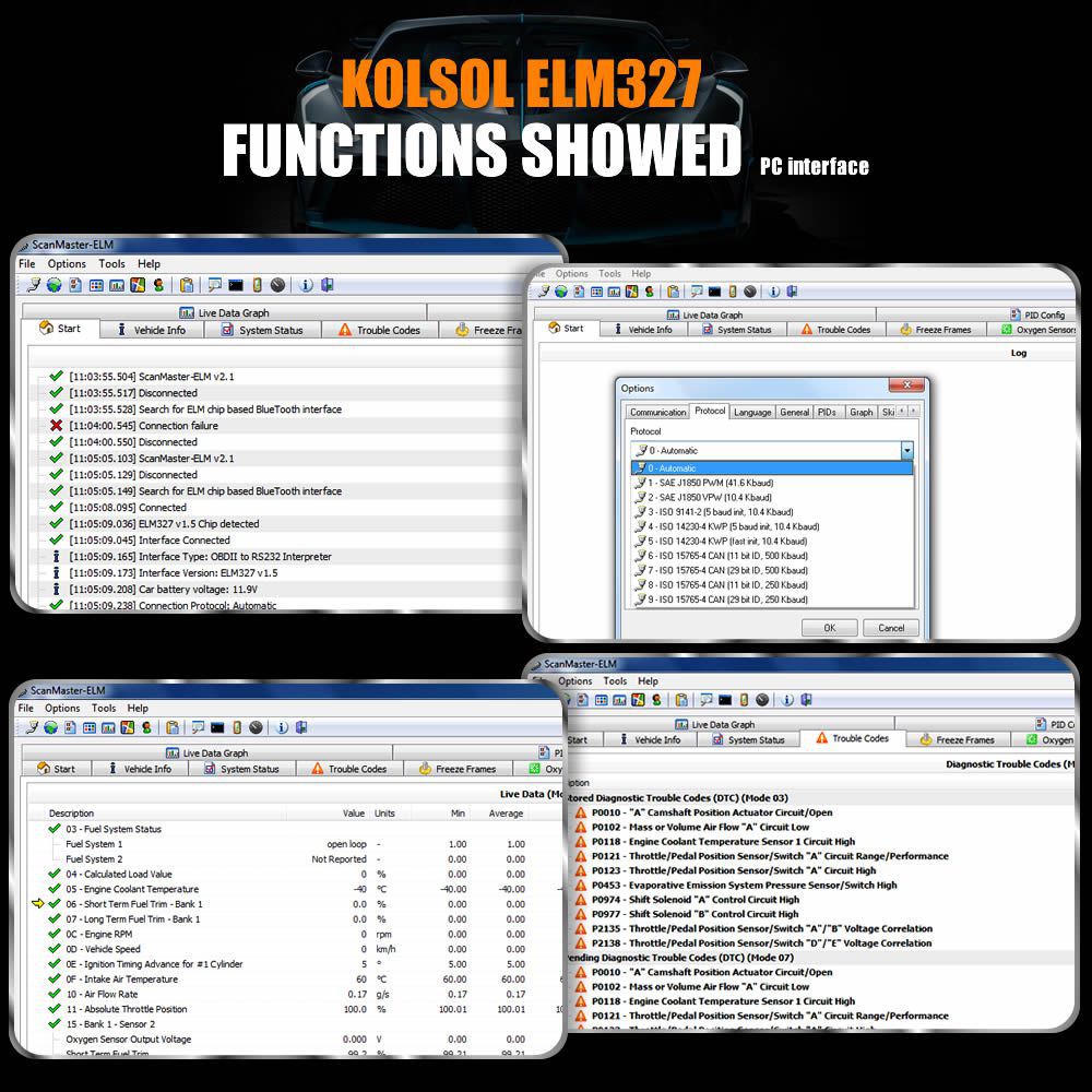 Kolsol elm327 USB v1.5 commutateurs modifiés pour Ford elmconfig forscan ch340 + 25k80 Chip HS - CAN / MS - can
