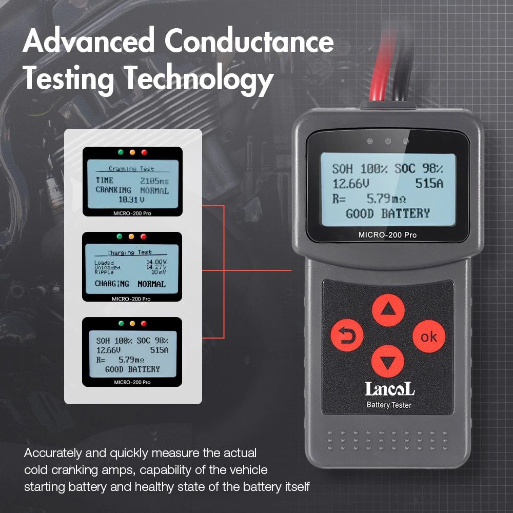 Lancol micro200pro 12V testeur de capacité de batterie garage atelier voiture testeur de batterie outils automatiques machines