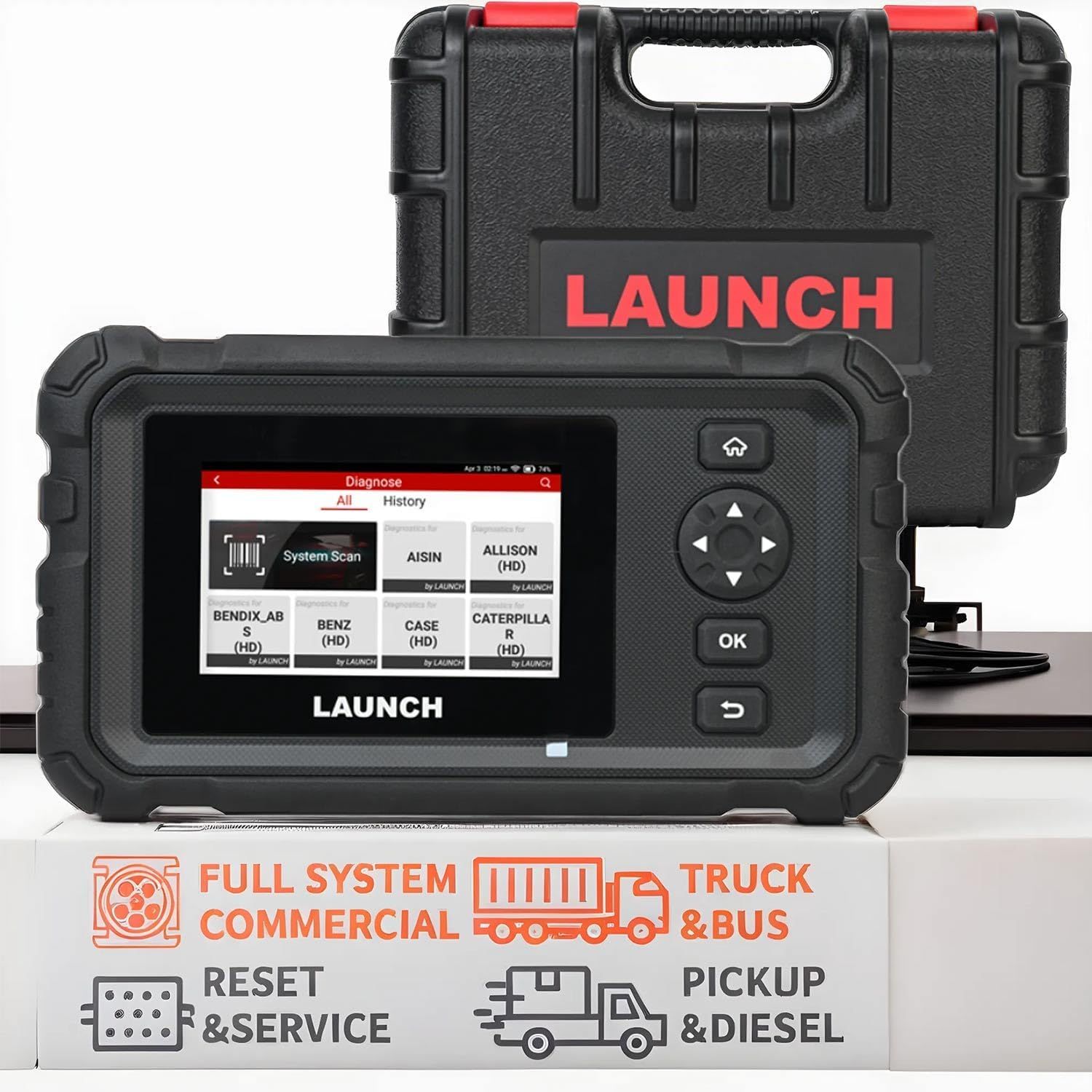 Lancer CRP129 HD scanner de camion lourd avec 7 fonctions de réinitialisation OE-niveau système complet de diagnostic de régénération DPF et ajustement limité de vitesse