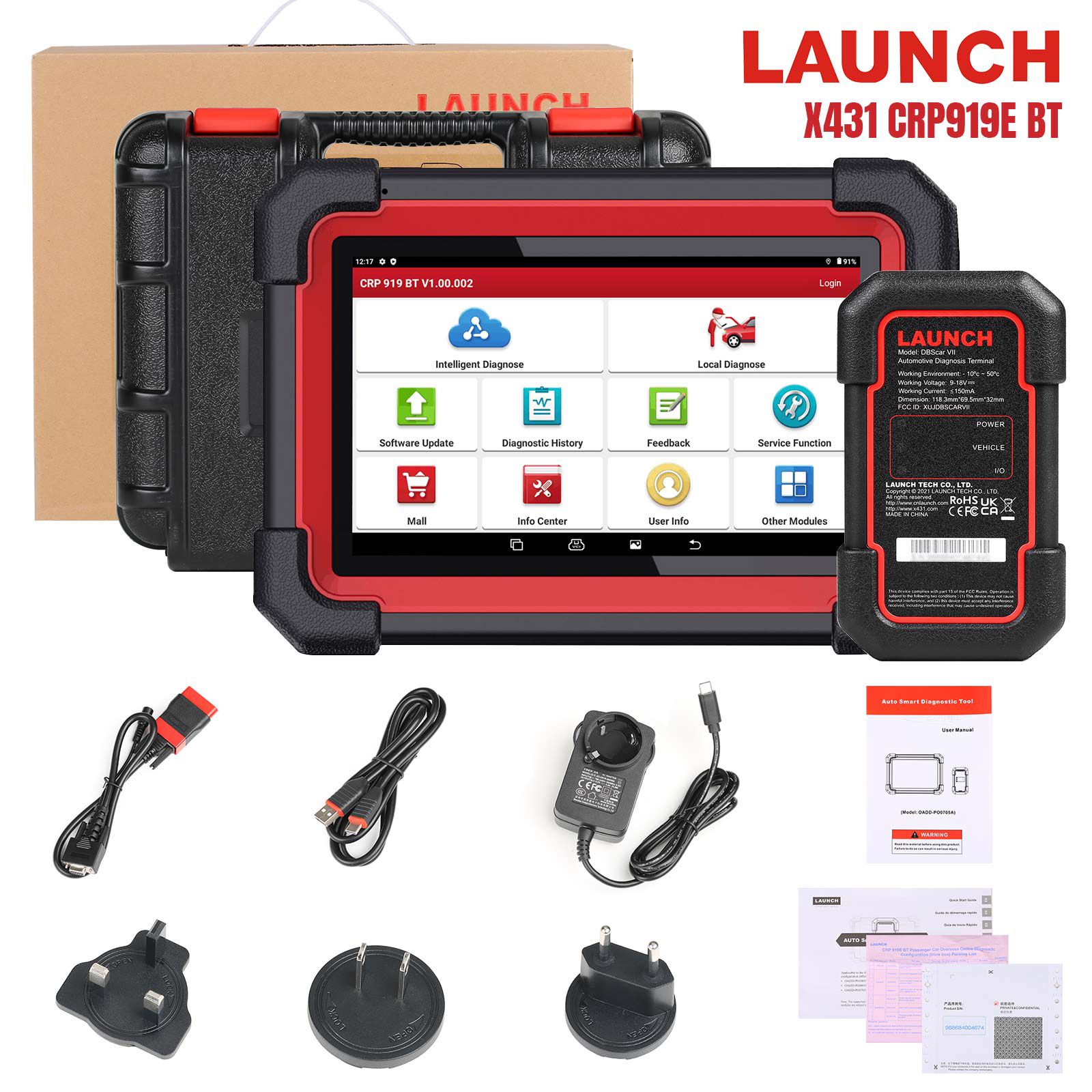 Lancement du scanner de diagnostic CRP919E BT avec Bluetooth prend en charge CAN FD DoIP et le codage ECU 31+ Fonctions de maintenance au niveau OE
