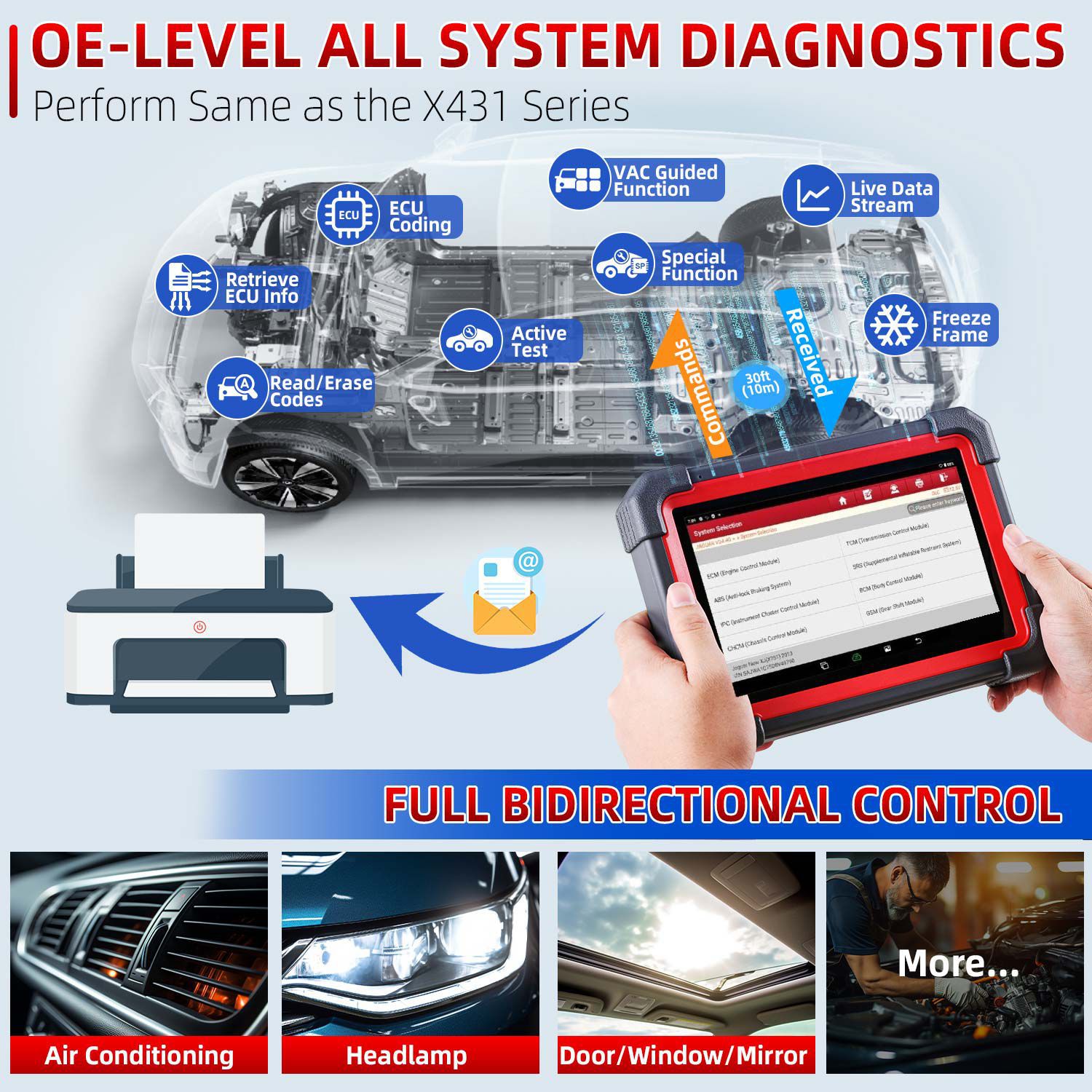 Démarrer x431 crp919e BT outil de diagnostic de voiture dbscar VII VCI auto obd OBD2 scanner test actif ECU codage canfd doip 31 + service de réinitialisation