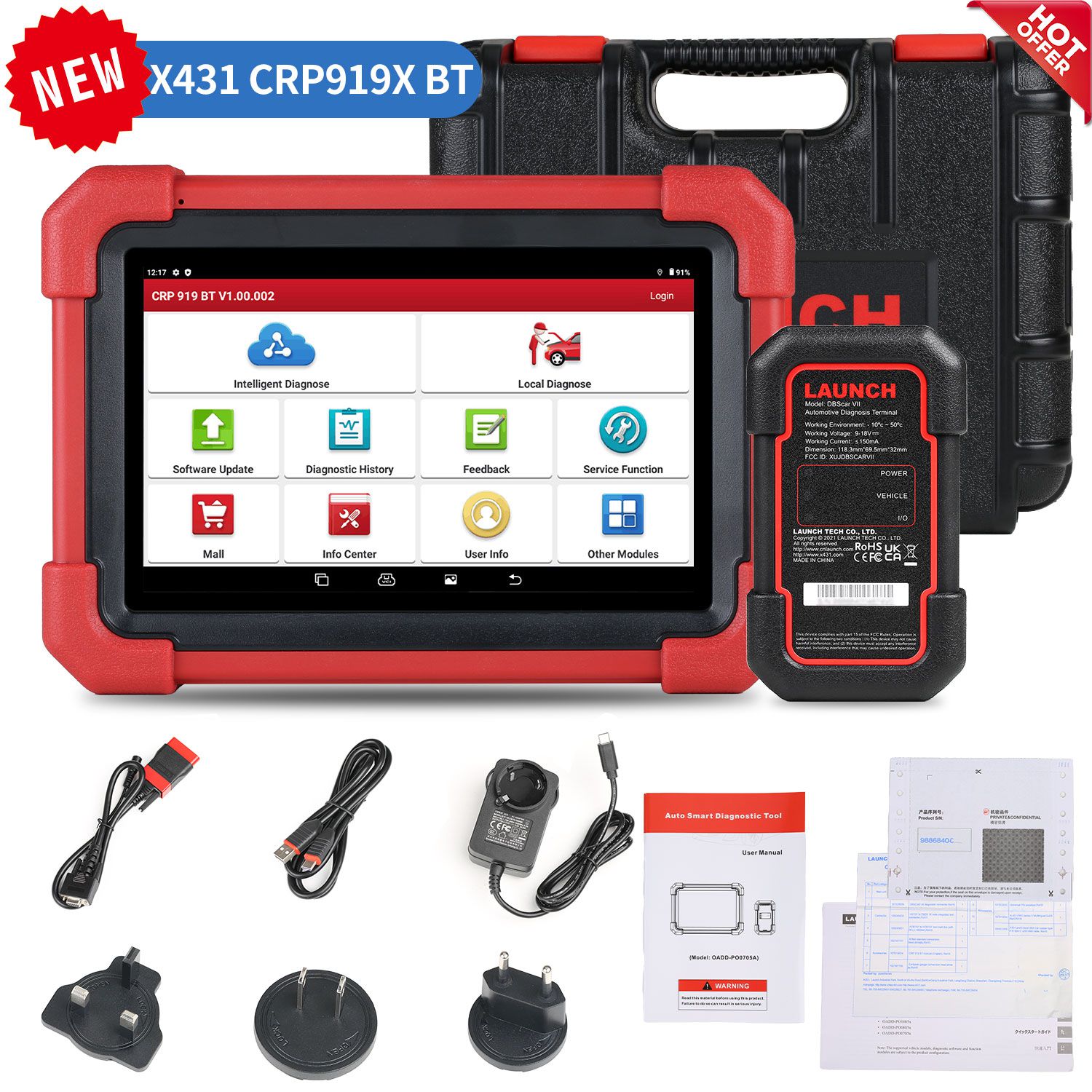 Le scanner de diagnostic CRP919X BT avec Bluetooth prend en charge le codage CAN FD DoIP et ECU