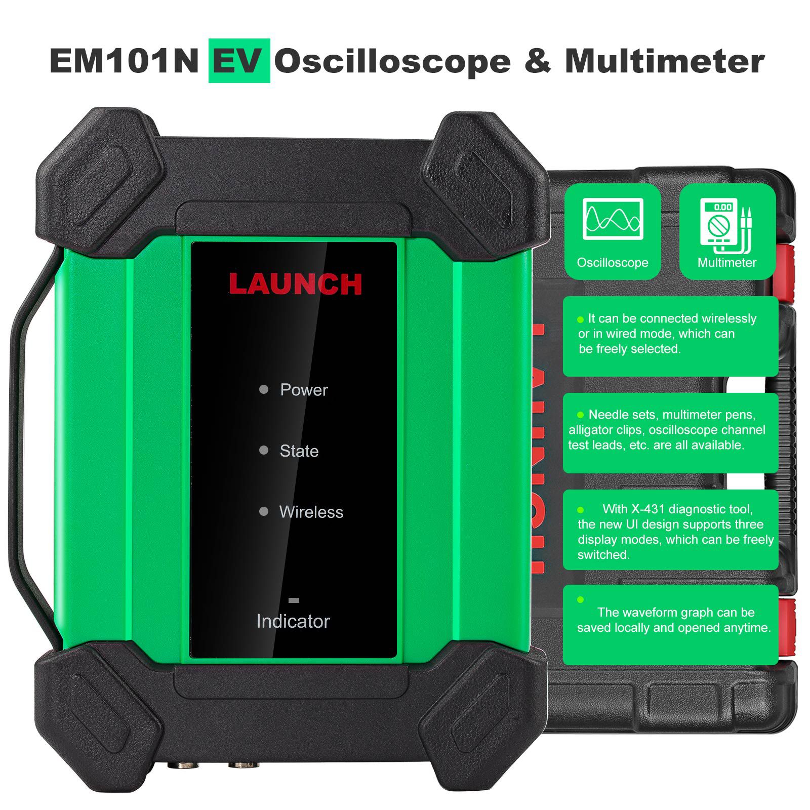 LAUNCH EM101N EV Oscilloscope & Multimètre