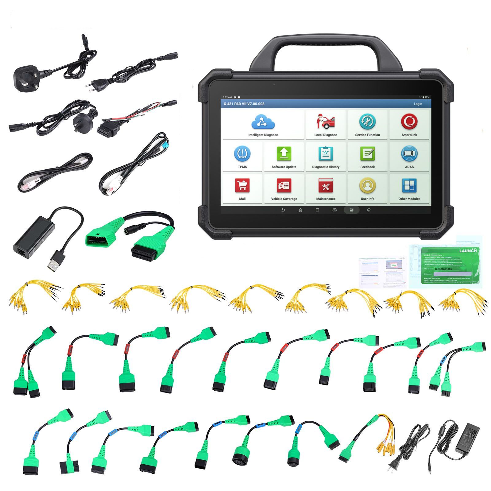 2024 Lancement X-431 PAD VII PAD 7 Elite Automotive Diagnostic Tool plus X431 EV Diagnostic Upgrade Kit avec carte Supports New Energy Battery Diagnostics