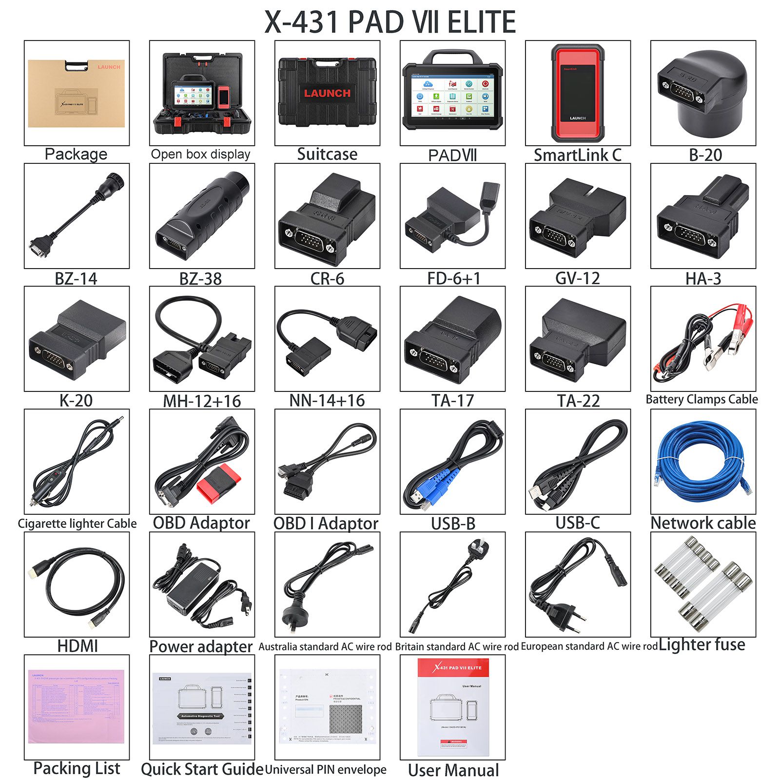 2024 Lancement X-431 PAD VII PAD 7 Elite Automotive Diagnostic Tool plus X431 EV Diagnostic Upgrade Kit avec carte Supports New Energy Battery Diagnostics