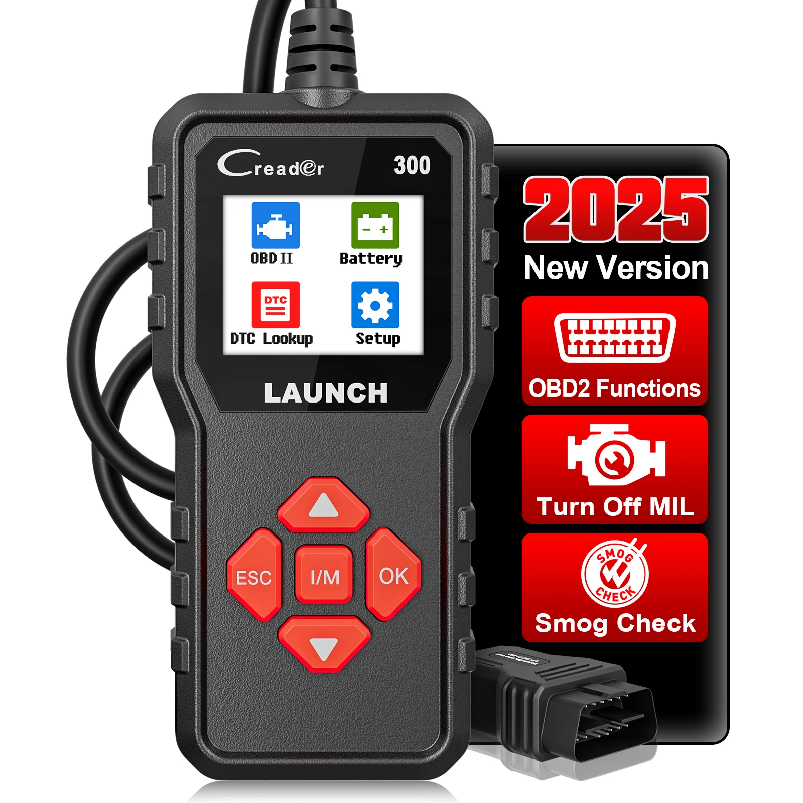 LAUNCH X431 CR300 OBD2 SCANNER CAN Auto Code Reader Outils de diagnostic I/M Tester de batterie de moteur Mise à jour gratuite de la durée de vie