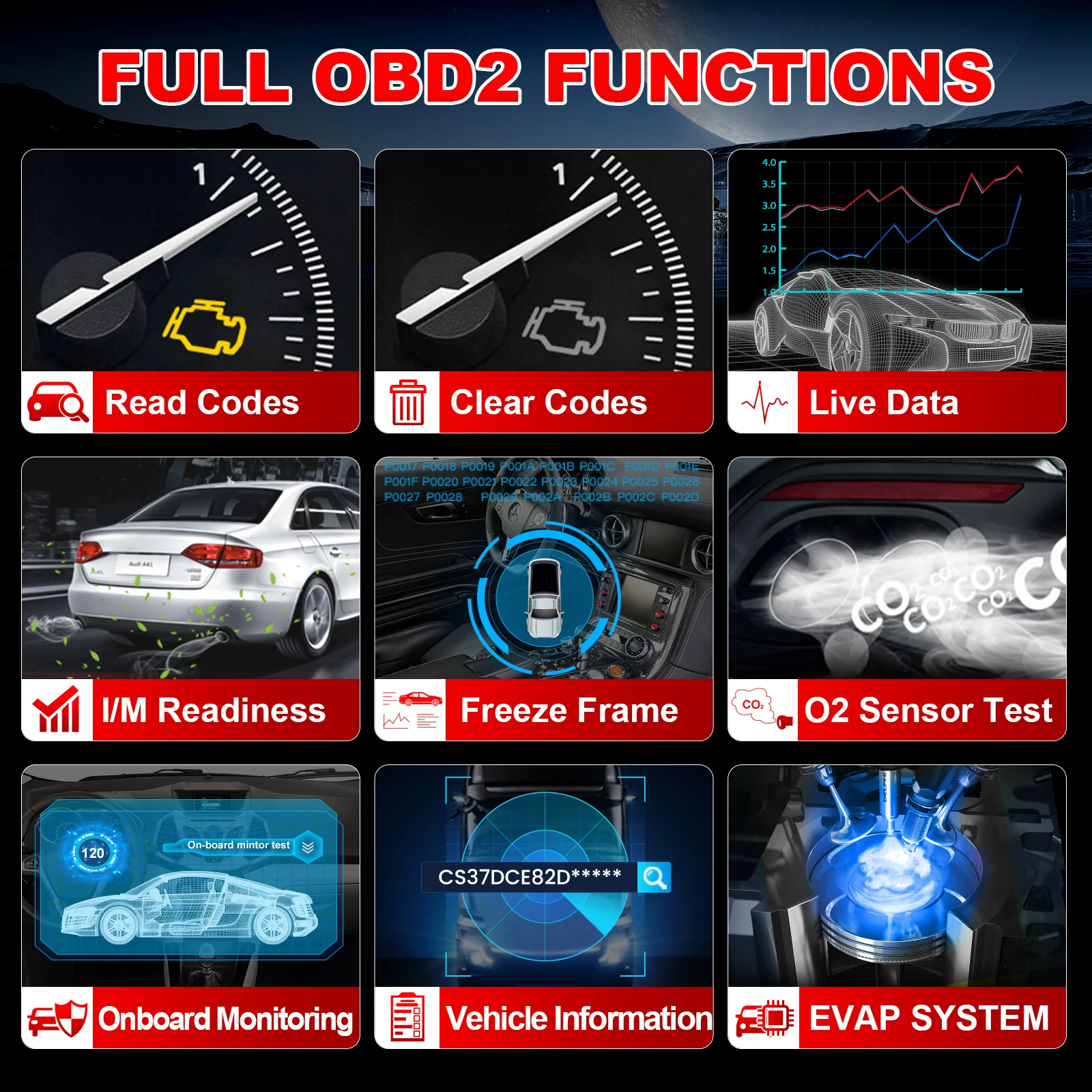 LAUNCH X431 CR300 OBD2 SCANNER CAN Auto Code Reader Outils de diagnostic I/M Tester de batterie de moteur Mise à jour gratuite de la durée de vie