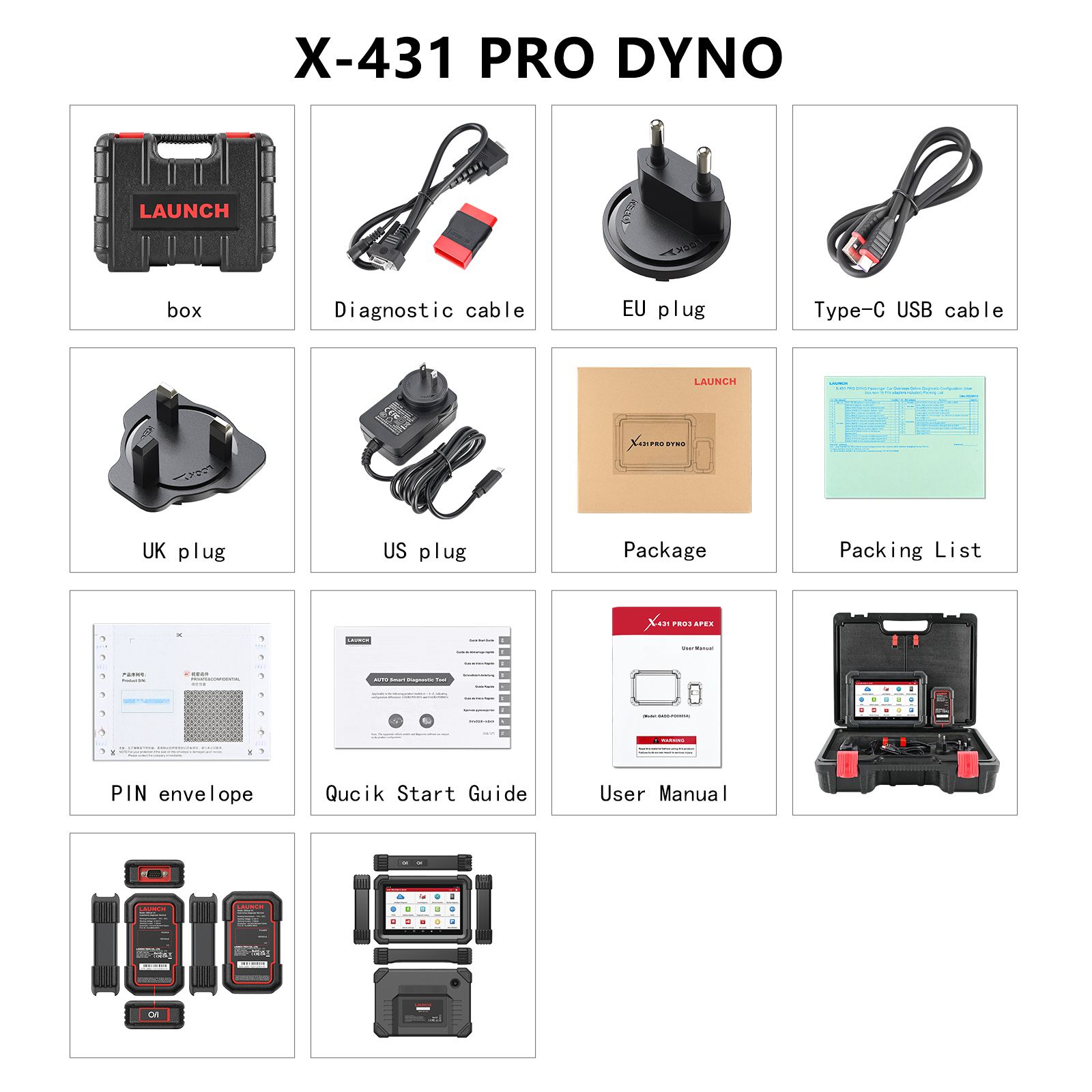 2024 Lancement du scanner de diagnostic bidirectionnel X431 PRO Dyno Support 37+Fonctions spéciales TPMS ADAS et CAN FD DoIP Version mondiale
