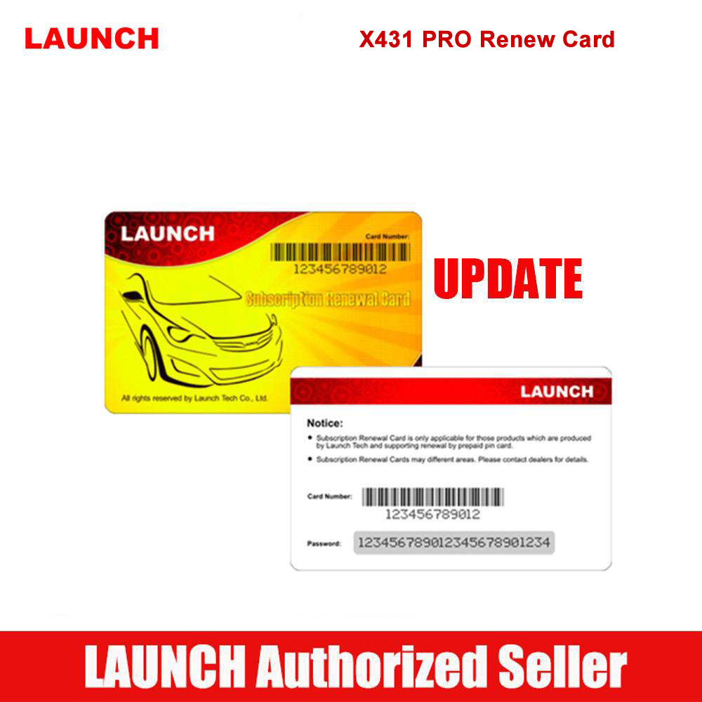 Lancement de la carte de renouvellement de logiciel X431 PRO Elite Licence d'activation en ligne d'un an