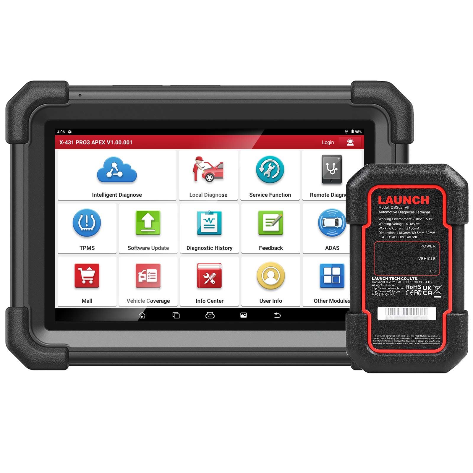 LAUNCH X431 PRO3 APEX Scanner de diagnostic Support Topologie Carte Codage en ligne CAN FD & DoIP HD Scan de camion avec 37+ Services
