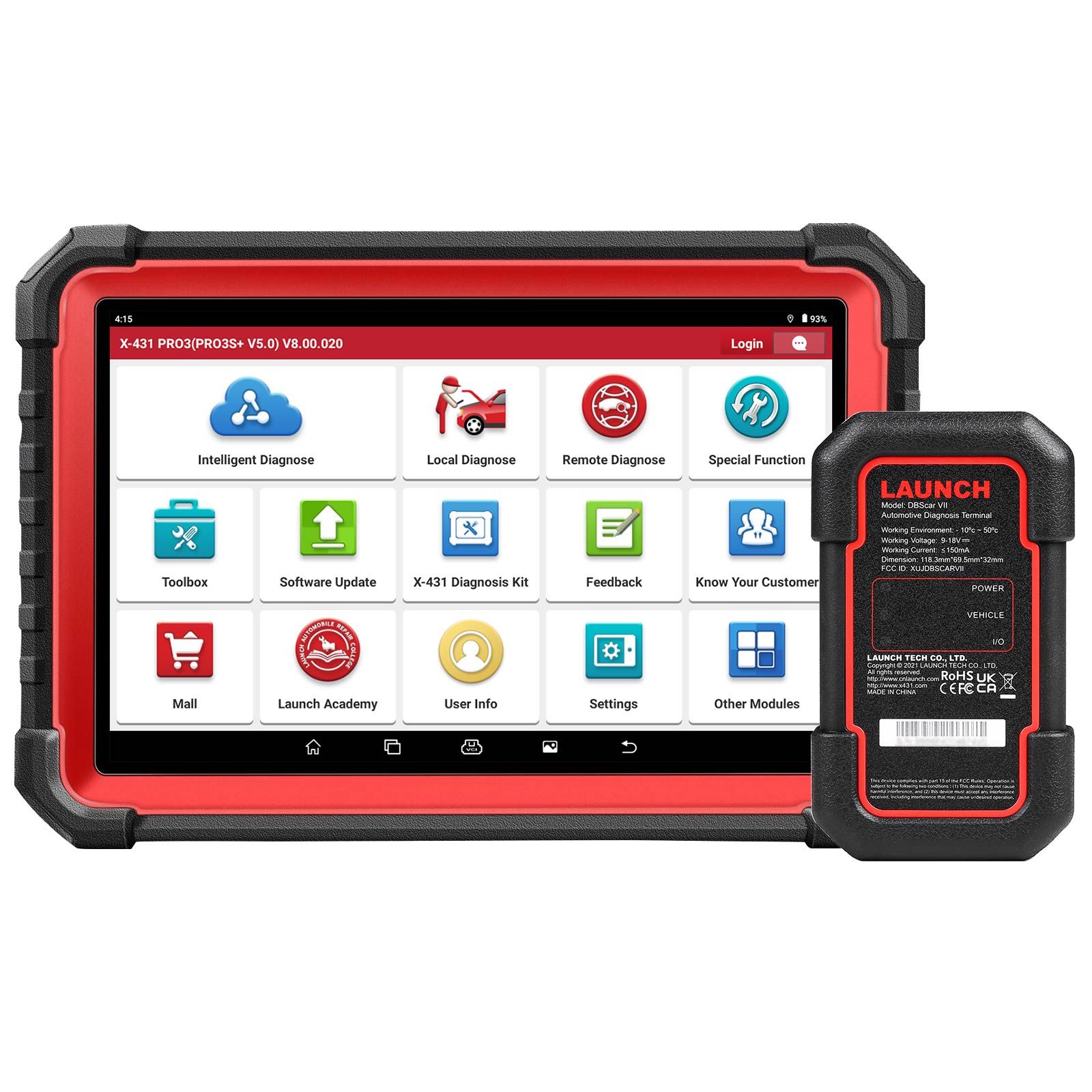 LAUNCH X431 PRO3S+ V5.0 Outil de balayage bidirectionnel, Service de réinitialisation 37+, Scanner de diagnostic Bluetooth de système complet de niveau OE, Codage de l'ECU