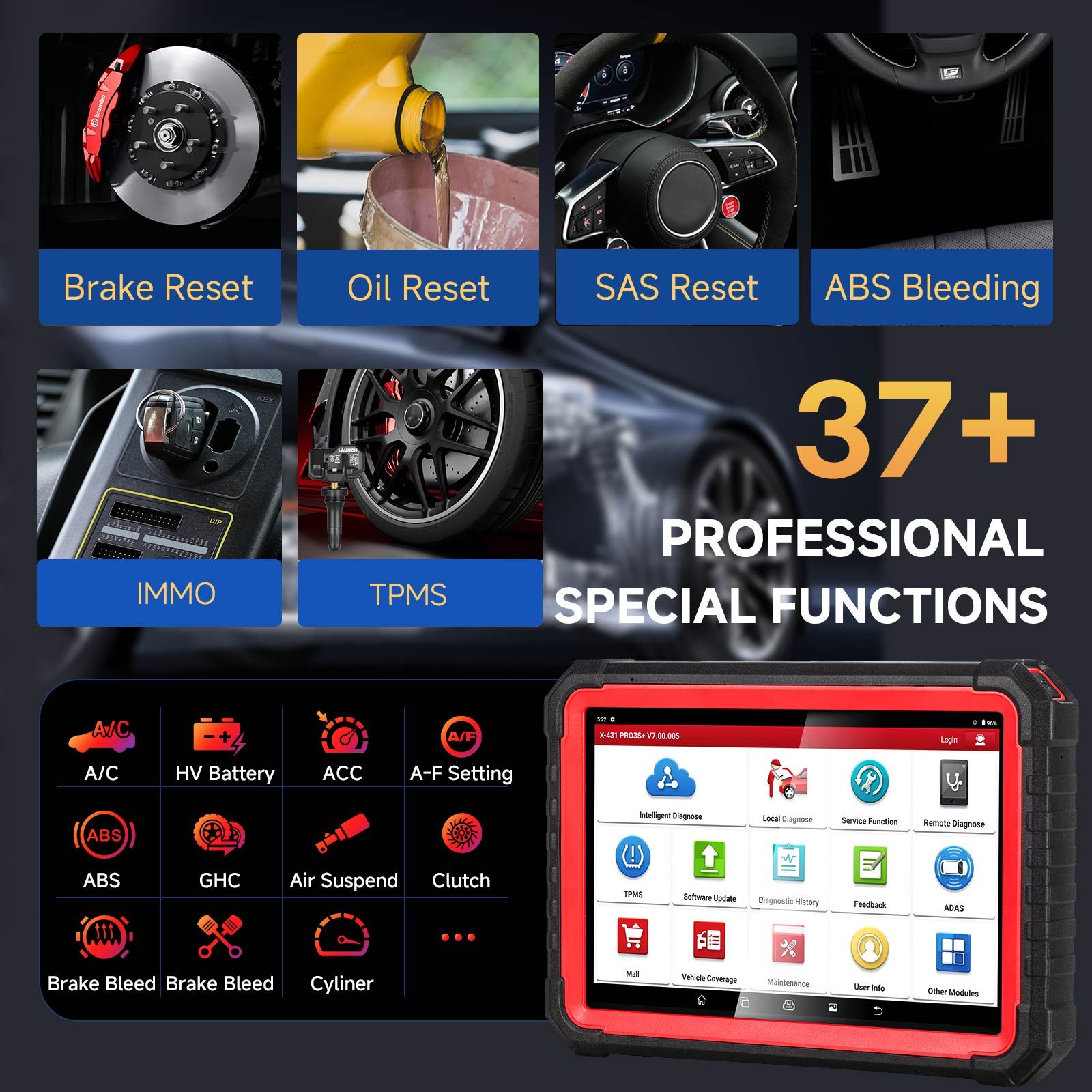 PRO3 S+ avec module de camion lourd X-431 SmartLink C 2.0 pour voitures et camions 12V et 24V