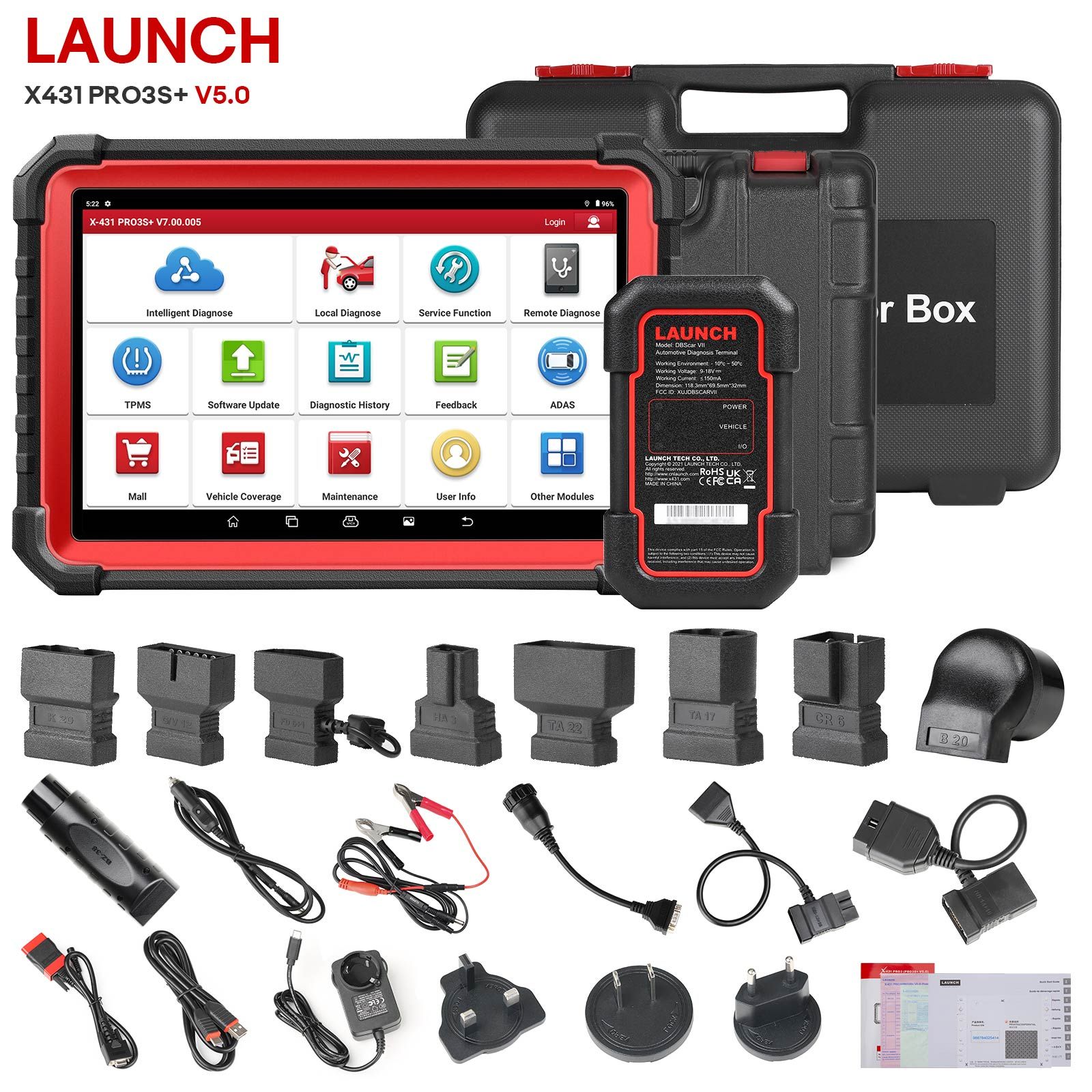 PRO3 S+ avec module de camion lourd X-431 SmartLink C 2.0 pour voitures et camions 12V et 24V