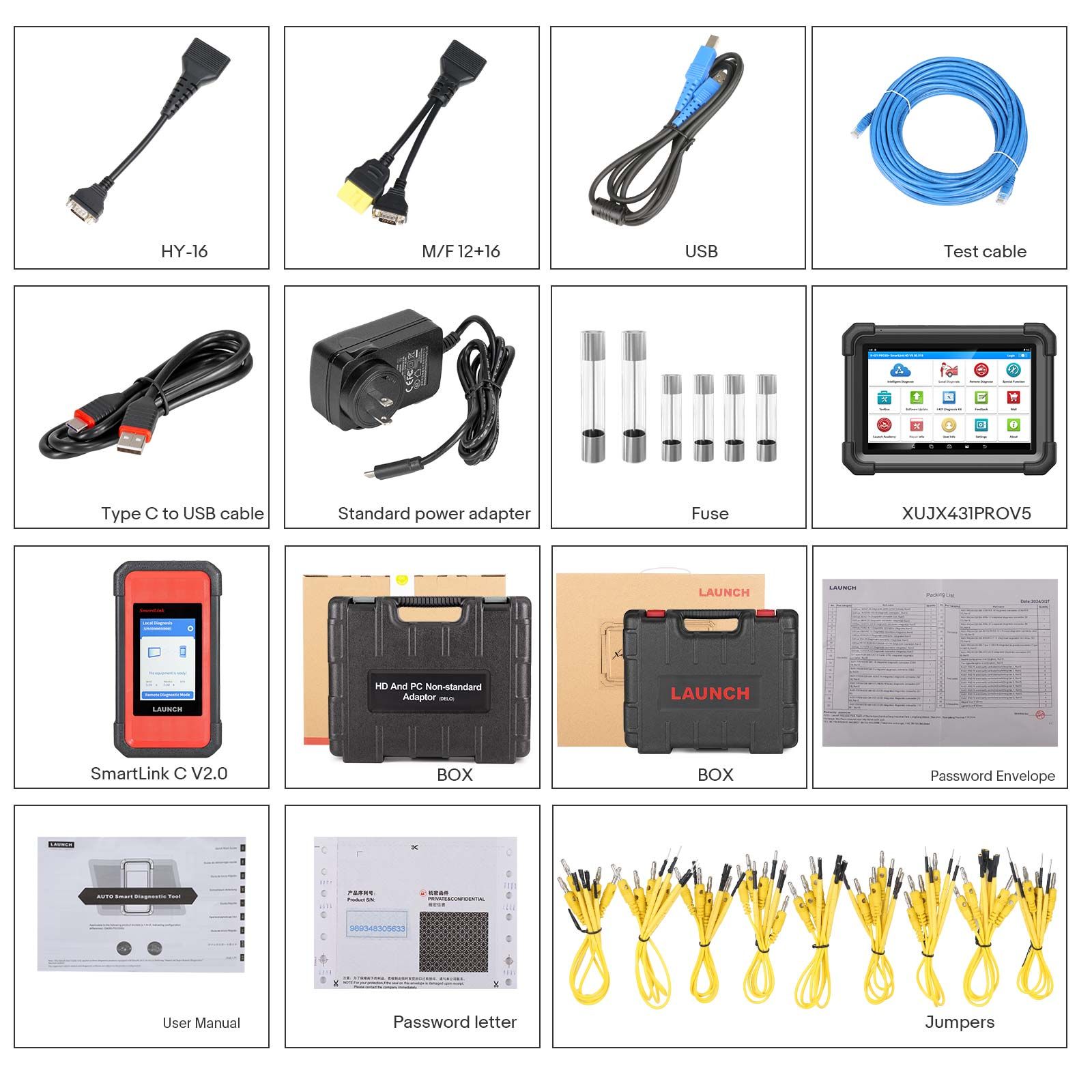 2025 LAUNCH X431 PRO3S+ SmartLink HD pour 12V & 24V Diesel & Gasoline Support Bi-Directional Scan Tool, ECU Coding, Support CANFD & DOIP, J2534 Programmation