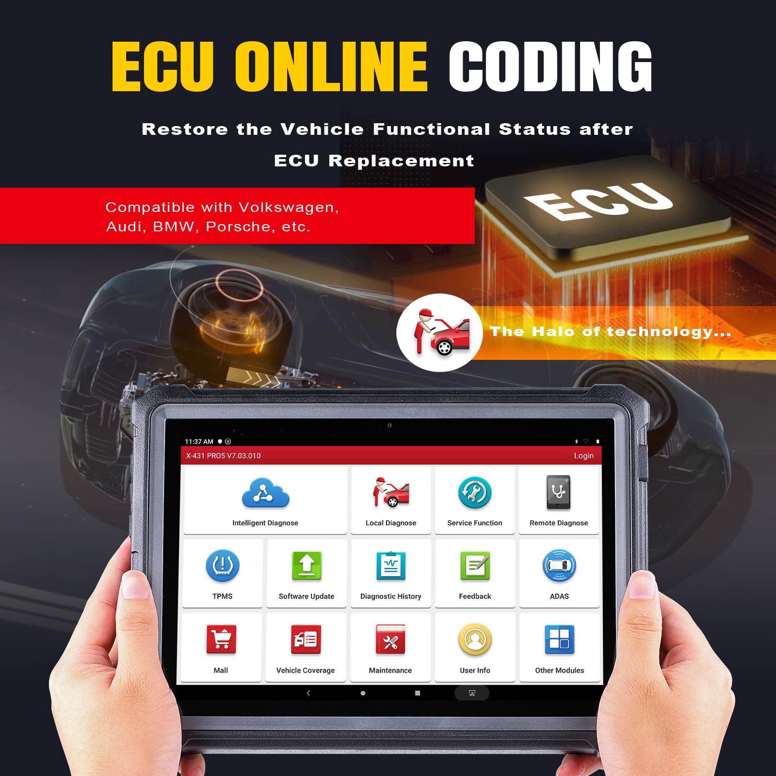 2025 Nouveau lancement X431 PRO5 PRO 5 outil de diagnostic de voiture Système complet de soutien intelligent du scanner Programmation en ligne pour Mercedes et BMW