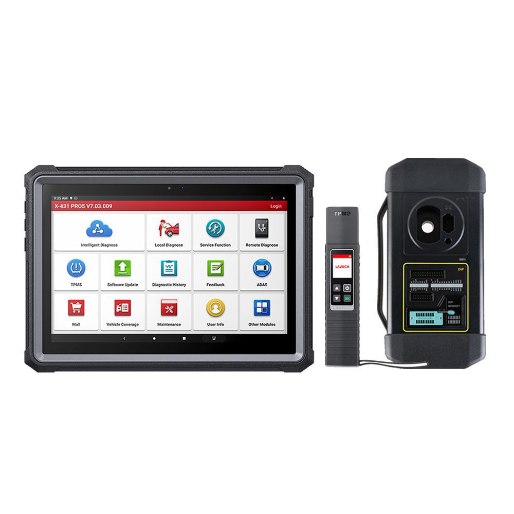 Lancement du scanner système complet x431 pro5 avec X - prog3 Key programmer et tsgun TPMS Tool