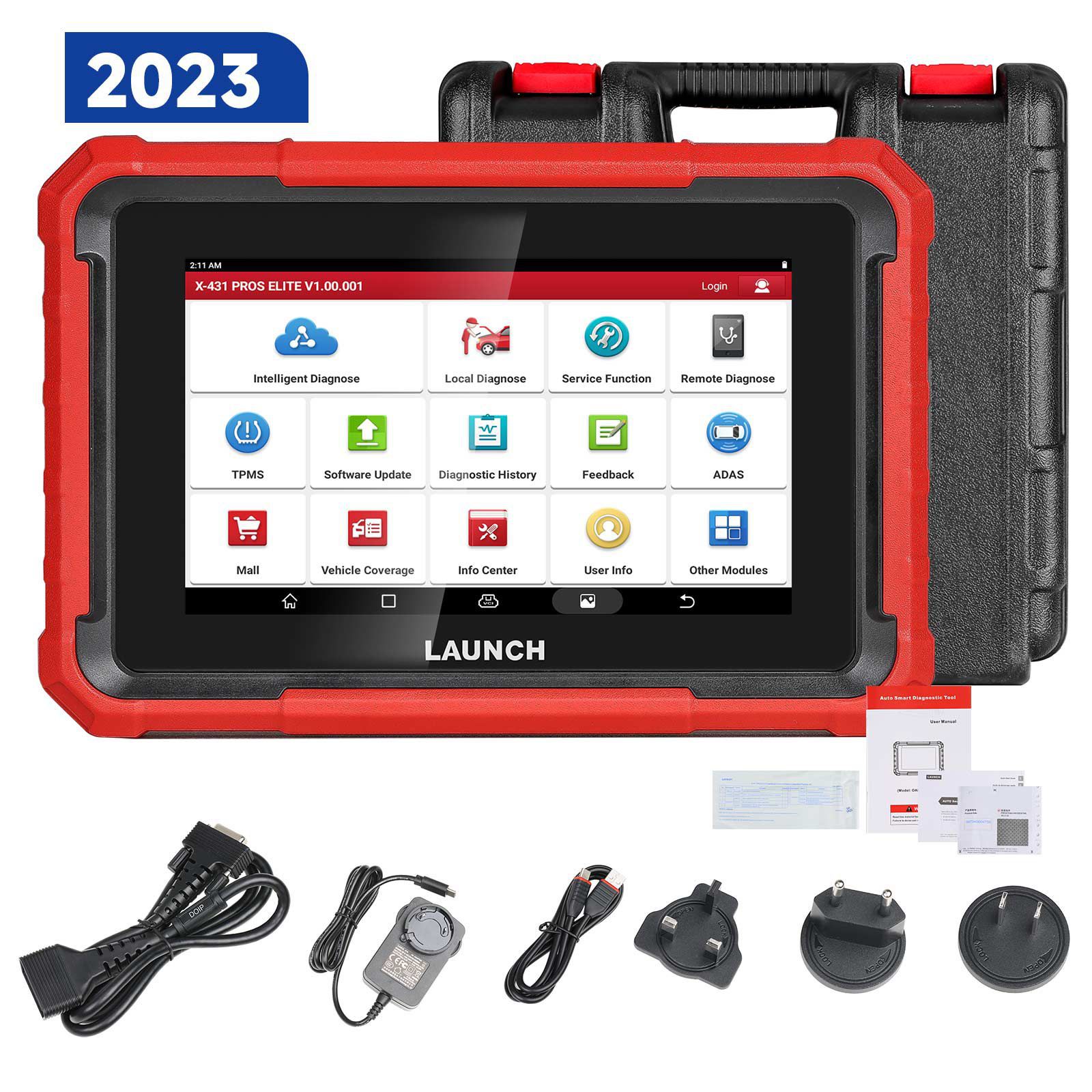 2023 Launch X431 PROS ELITE Bidirectional Scan Tool with CANFD ECU Coding Full System 32+ Special Function VAG Guide