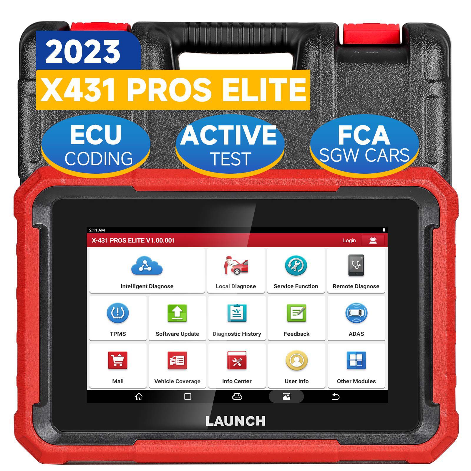 2023 Launch X431 PROS ELITE Bidirectional Scan Tool with CANFD ECU Coding Full System 32+ Special Function VAG Guide