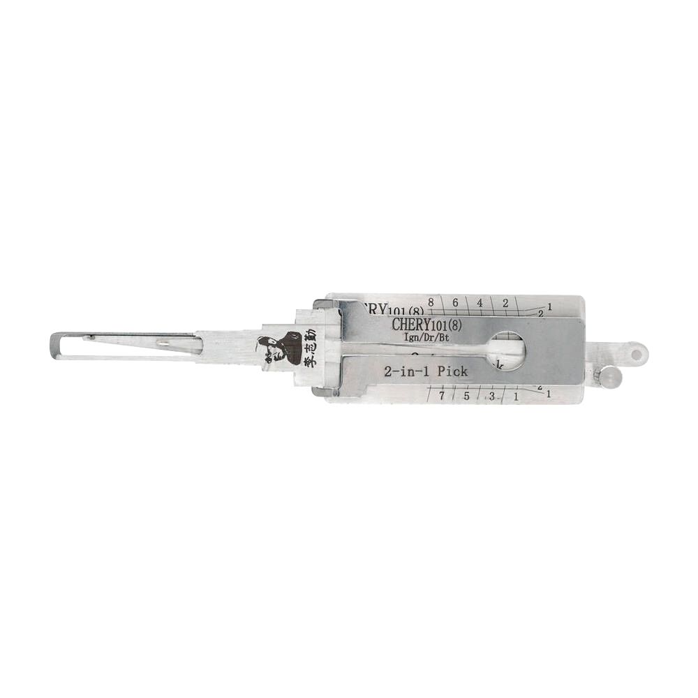 LISHI CHERY101 Outil de fraisage d'extrémité (8-CUT) 2-en-1 Pick & Decoder pour Chery Tiggo 5 E5 serrures d'allumage/porte