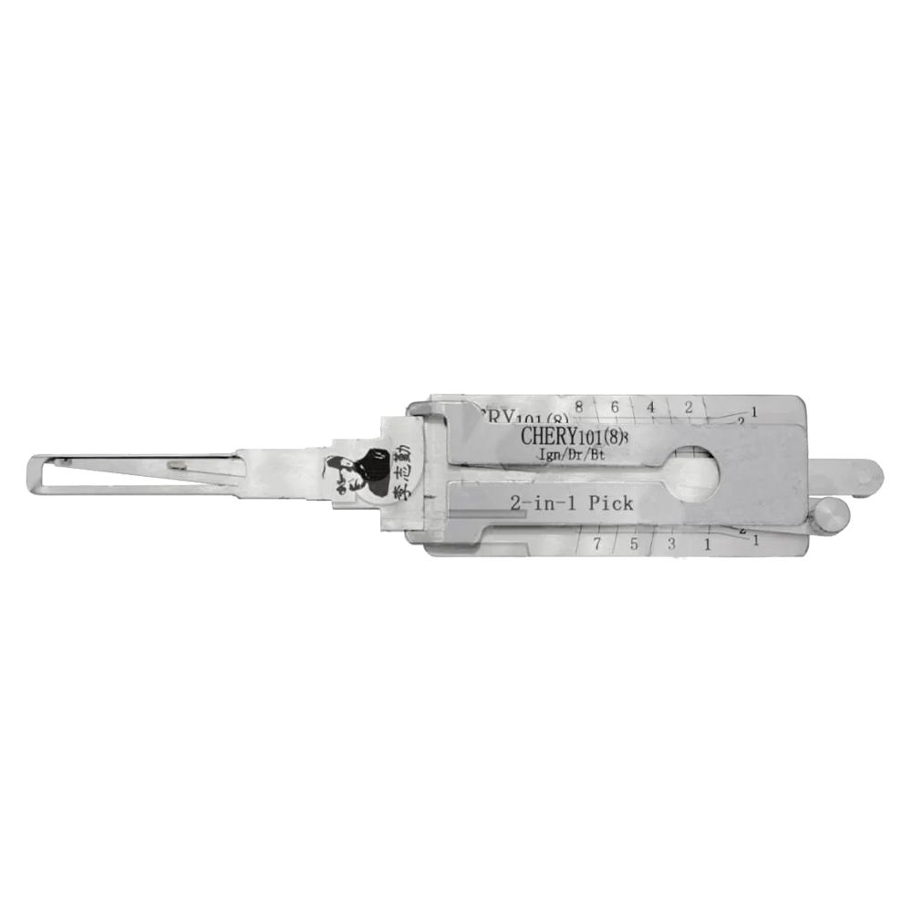 LISHI CHERY101 Outil de fraisage d'extrémité (8-CUT) 2-en-1 Pick & Decoder pour Chery Tiggo 5 E5 serrures d'allumage/porte