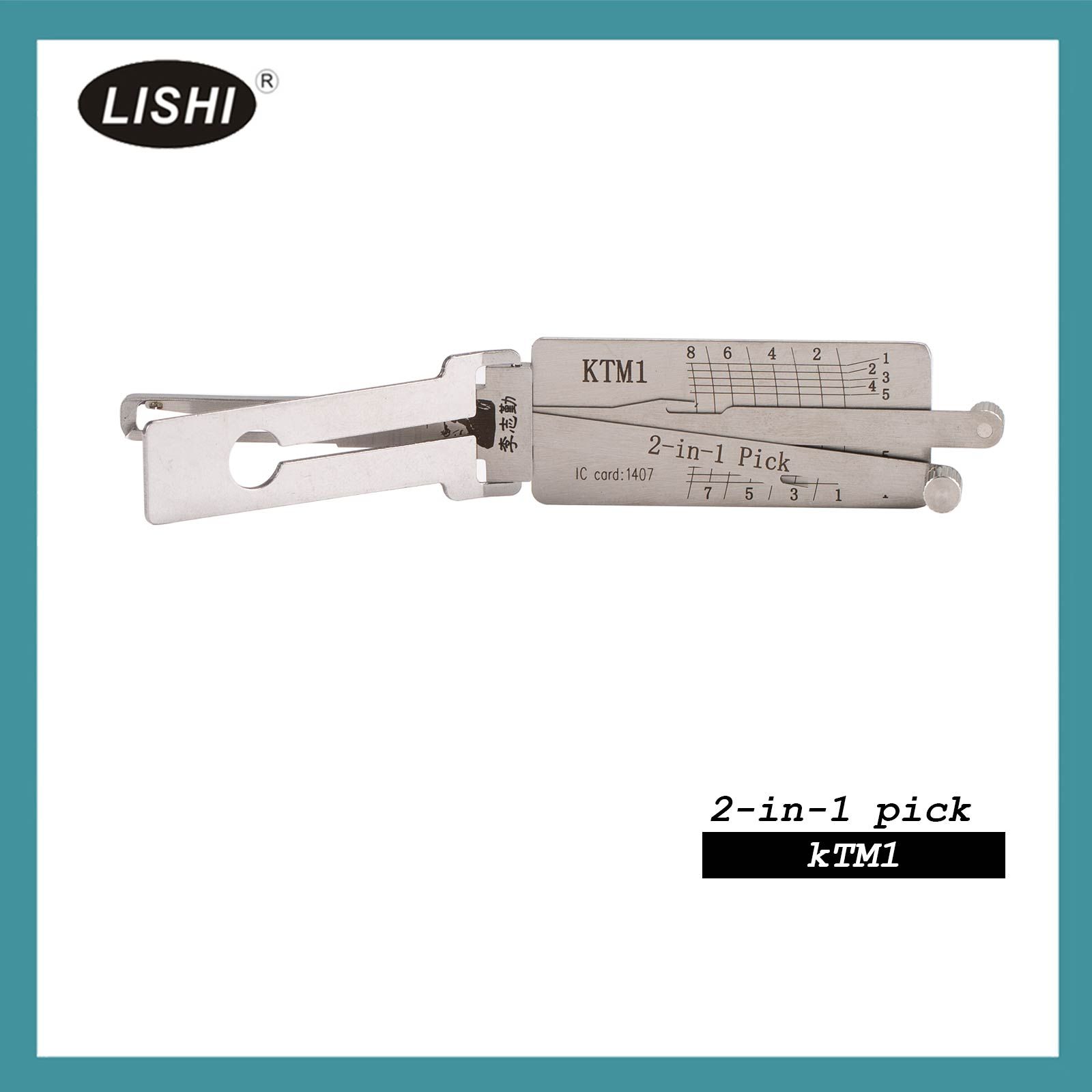 LISHI KTM1 Outil de fraisage d'extrémité 2-en-1 Pick & Decoder pour KTM & Yamaha Moto