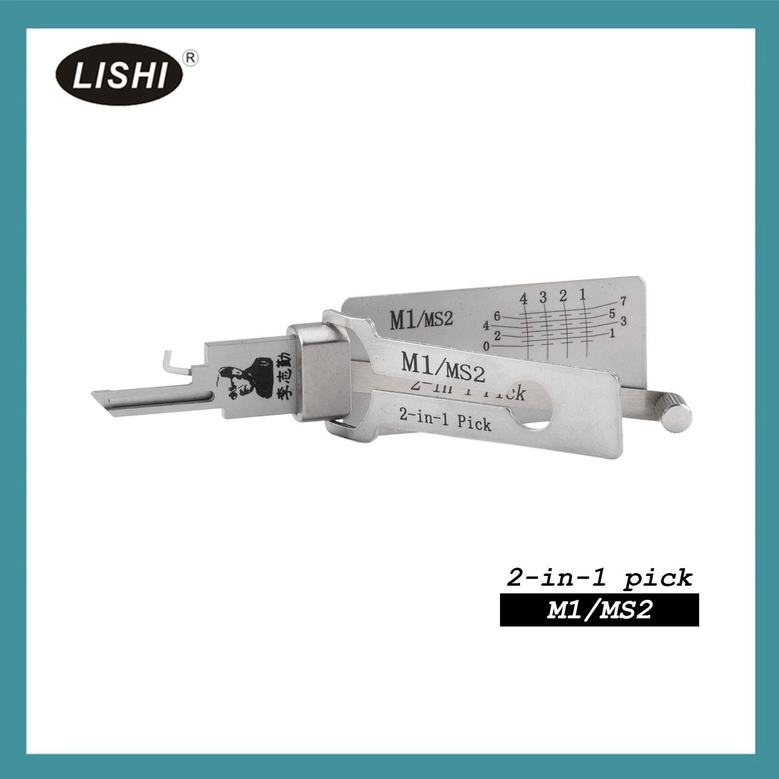 2025 LISHI M1/MS2 Outil civil 2-en-1 Pick & Decoder pour serrures maîtres