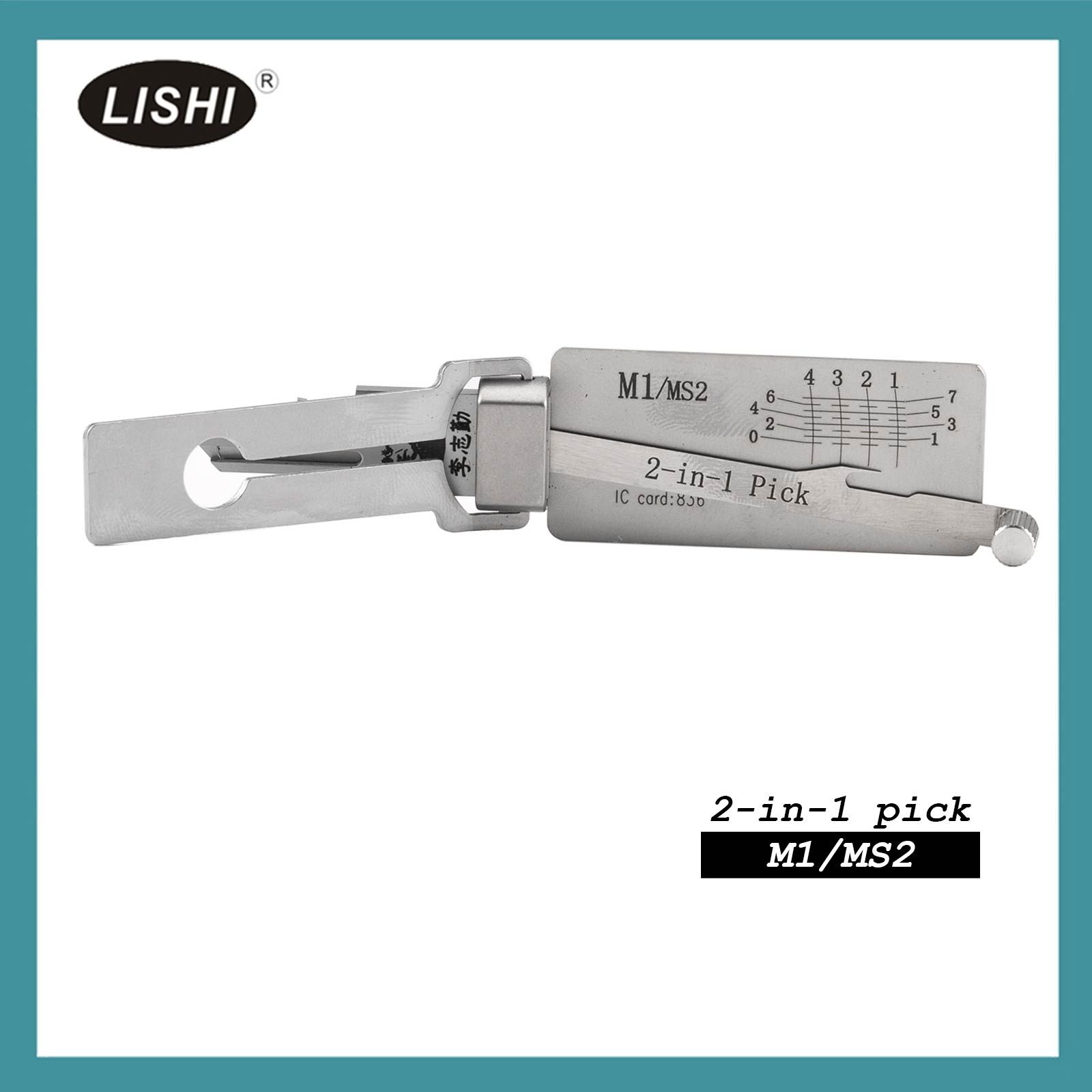 2025 LISHI M1/MS2 Outil civil 2-en-1 Pick & Decoder pour serrures maîtres