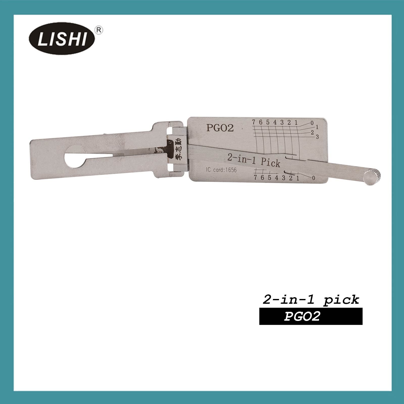 LISHI PGO2 outil de fraisage plat 2-en-1 décodeur et pick pour scooters Piaggio / Vespa