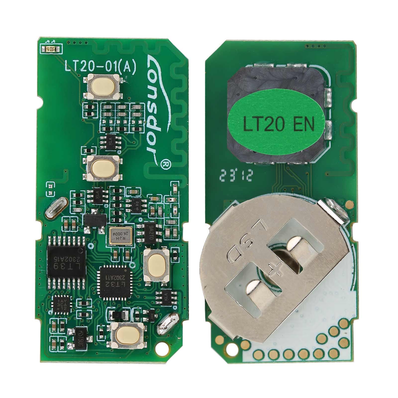 Lonsdor KW100 Bluetooth Smart Key Generator plus LT20 Series Smart Key Board PCB 4D/8A pour Toyota Lexus 433 / 315 MHz Toutes les clés