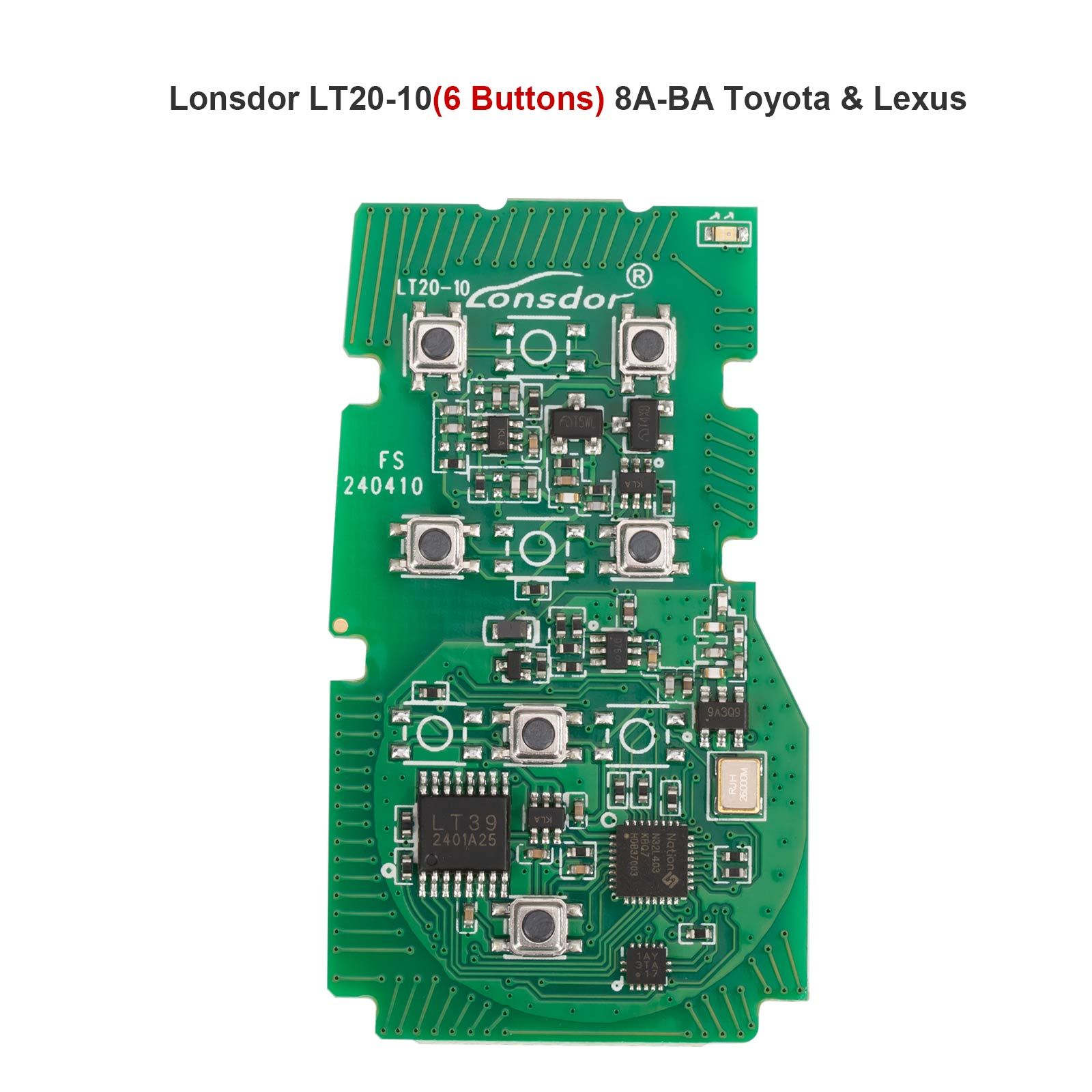 Lonsdor LT20-10 Universal Smart Remote PCB All-in-One Board pour Toyota/Lexus 8A-BA 4/5/6 Boutons Fréquence commutable