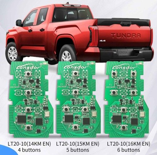 Lonsdor LT20-10 Universal Smart Remote PCB All-in-One Board pour Toyota/Lexus 8A-BA 4/5/6 Boutons Fréquence commutable