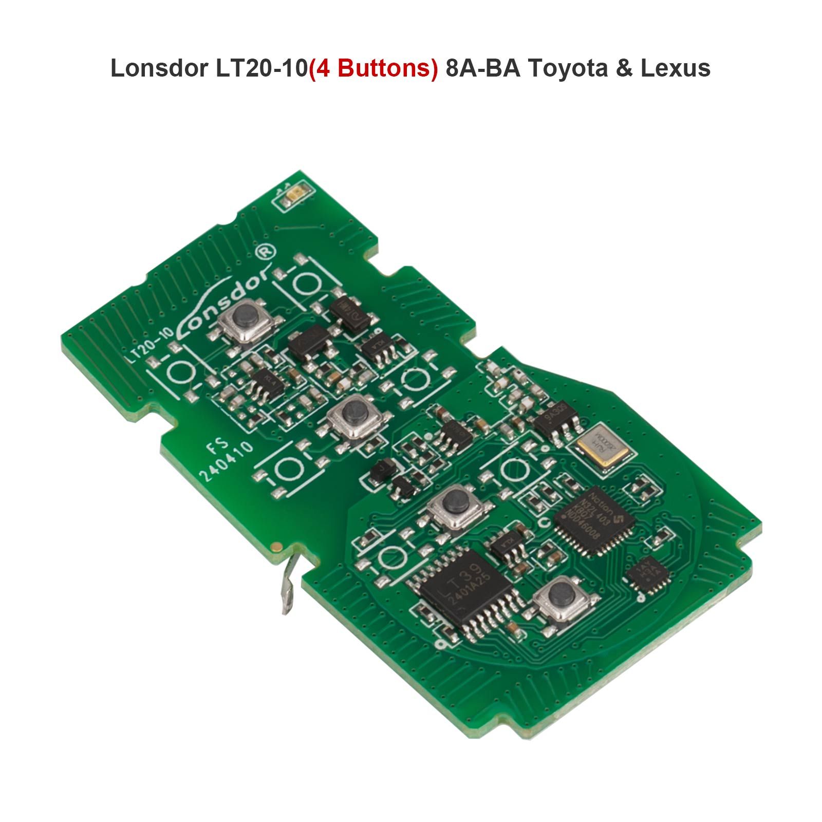Lonsdor LT20-10 Universal Smart Remote PCB All-in-One Board pour Toyota/Lexus 8A-BA 4/5/6 Boutons Fréquence commutable
