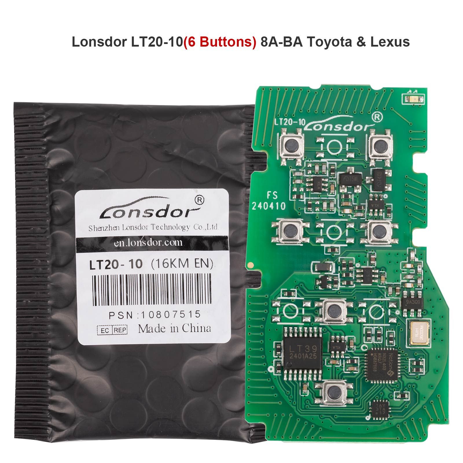 10pcs Lonsdor LT20 Series Toyota & Lexus Universal Smart Key All-in-One Board pour la série K518 / KH100 +