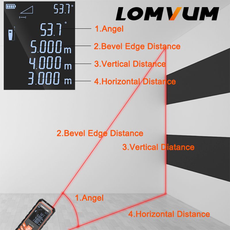 Lomvum laser range finder lv66u Automatic Level range finder electronic analytical range finder 40m 80m 100m120m