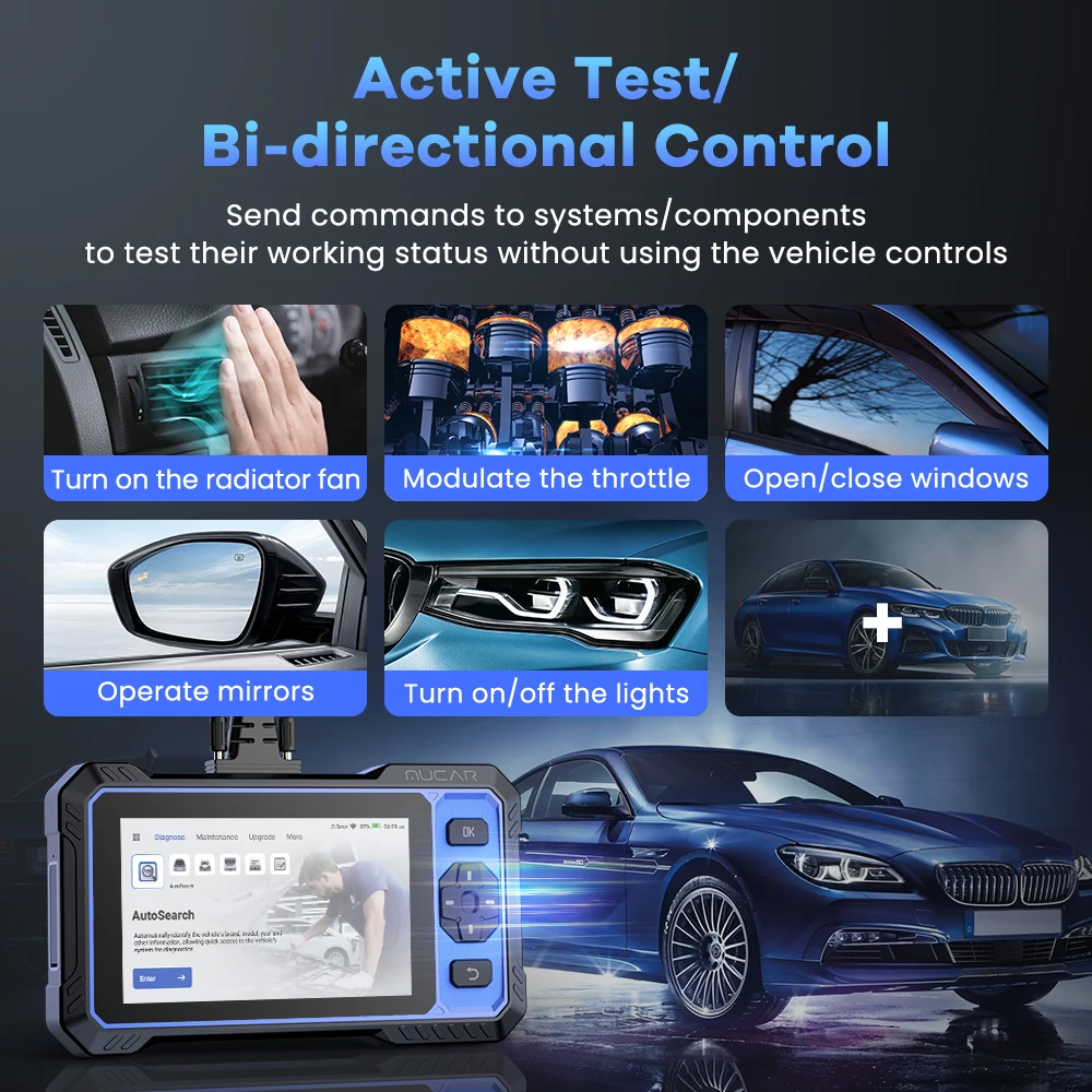 MUCAR 682 – Outil de diagnostic automobile assisté par IA avec CANFD, codage bidirectionnel ECU et 20 réinitialisations système